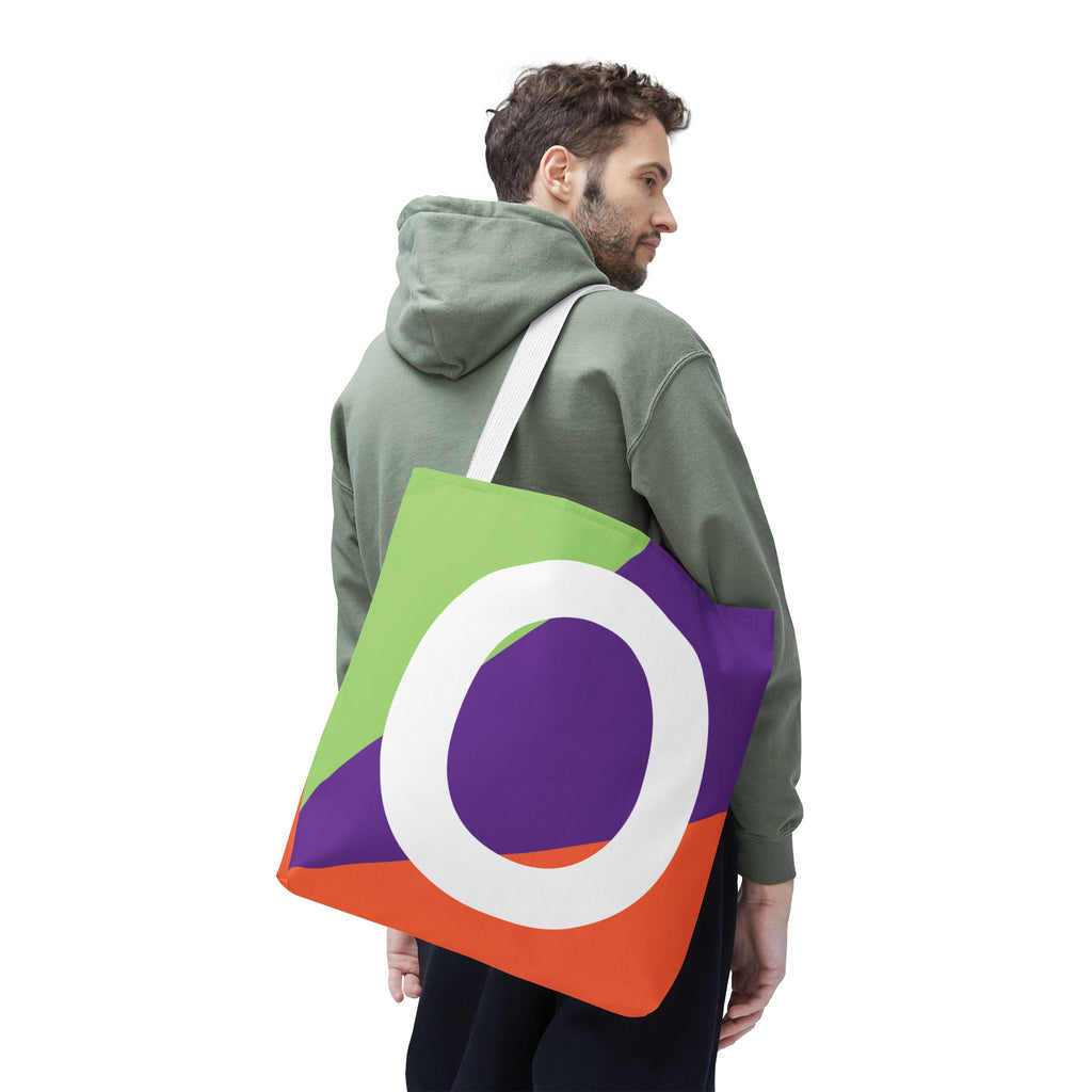 Monogram 'O' Colorblock Tote Bag — Personalized Initial O Shoulder Tote