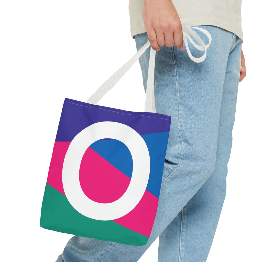 Monogram 'O' Colorblock Tote Bag — Personalized Initial O Shoulder Tote