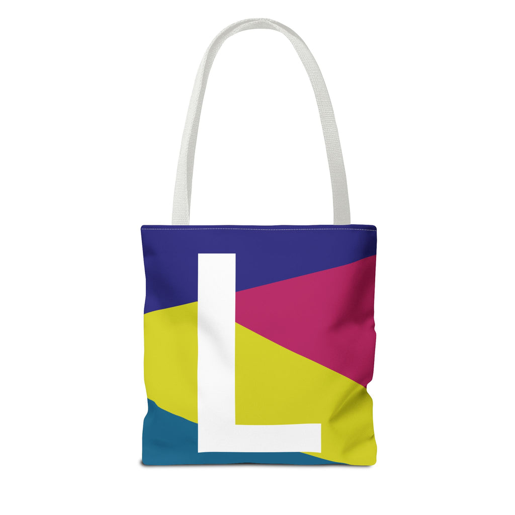 Monogram 'L' Colorblock Tote Bag — Personalized Initial L Shoulder Tote
