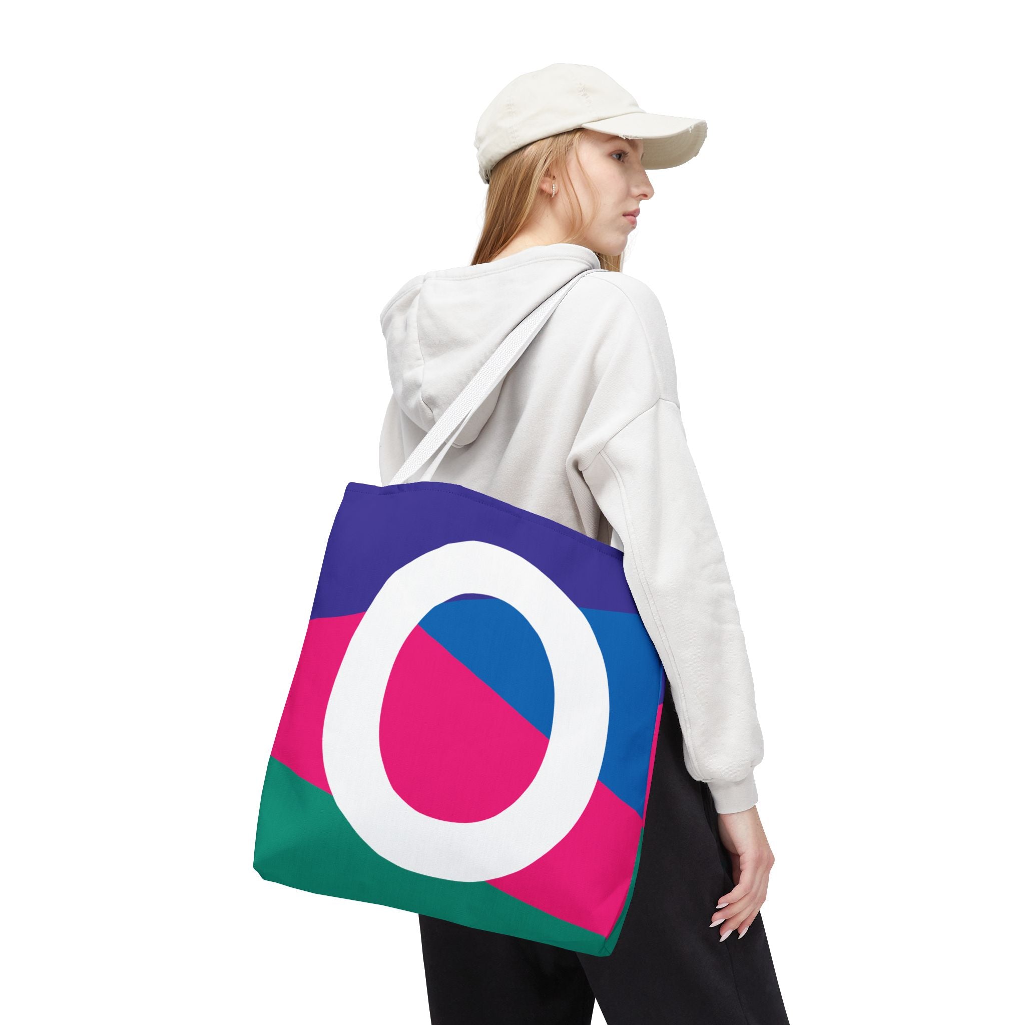Monogram 'O' Colorblock Tote Bag — Personalized Initial O Shoulder Tote