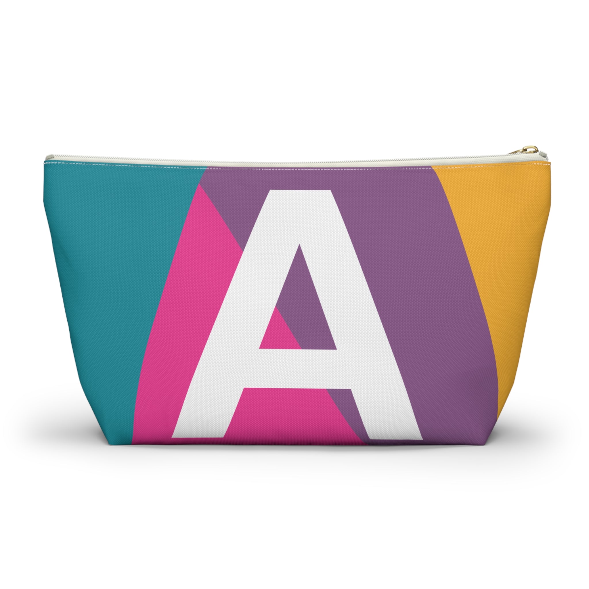 Initials Colorblock Accessory Pouch — Monogram A T-Bottom Cosmetic Bag