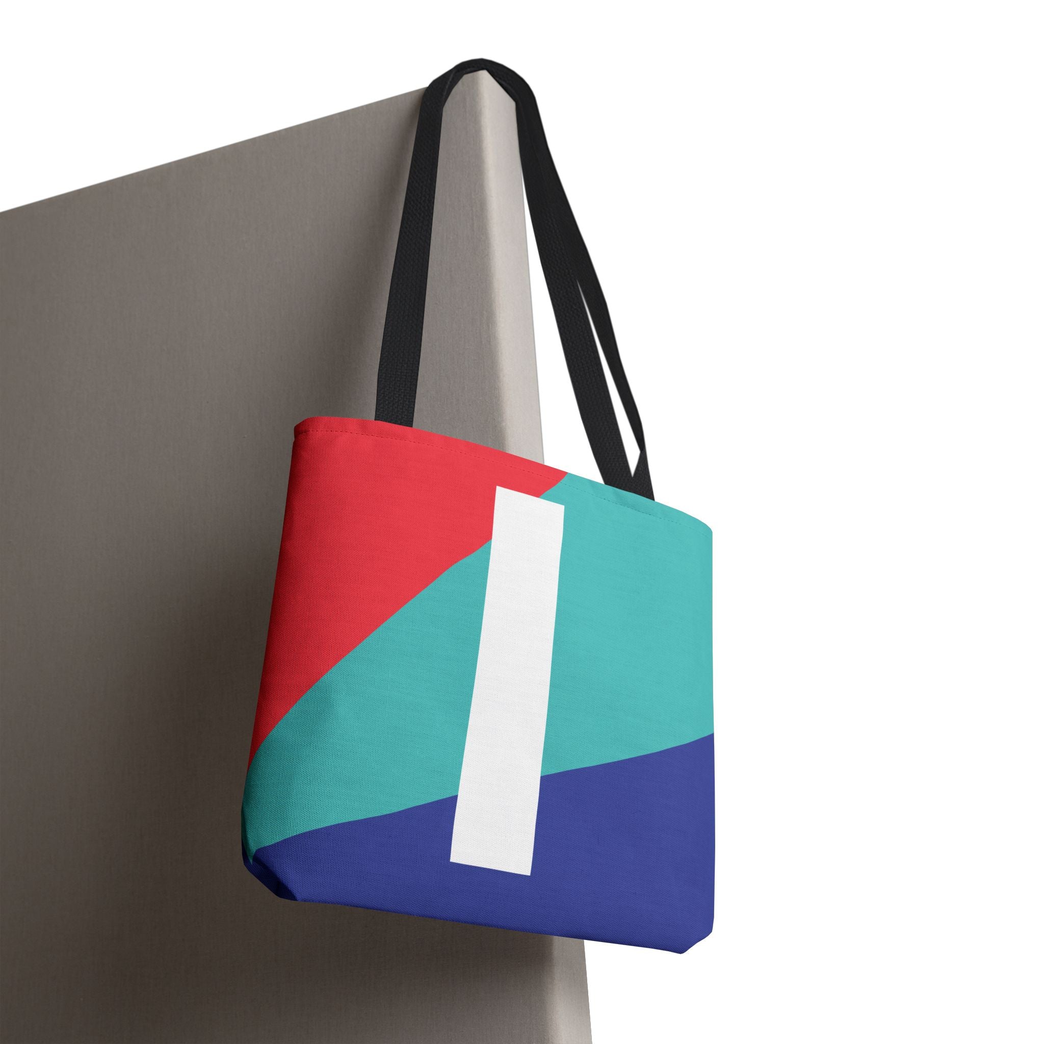 Monogram 'I' Colorblock Tote Bag — Personalized Initial I Shoulder Tote