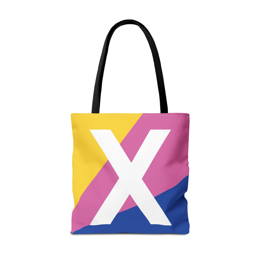 Monogram 'X' Colorblock Tote Bag — Personalized Initial X Shoulder Tote