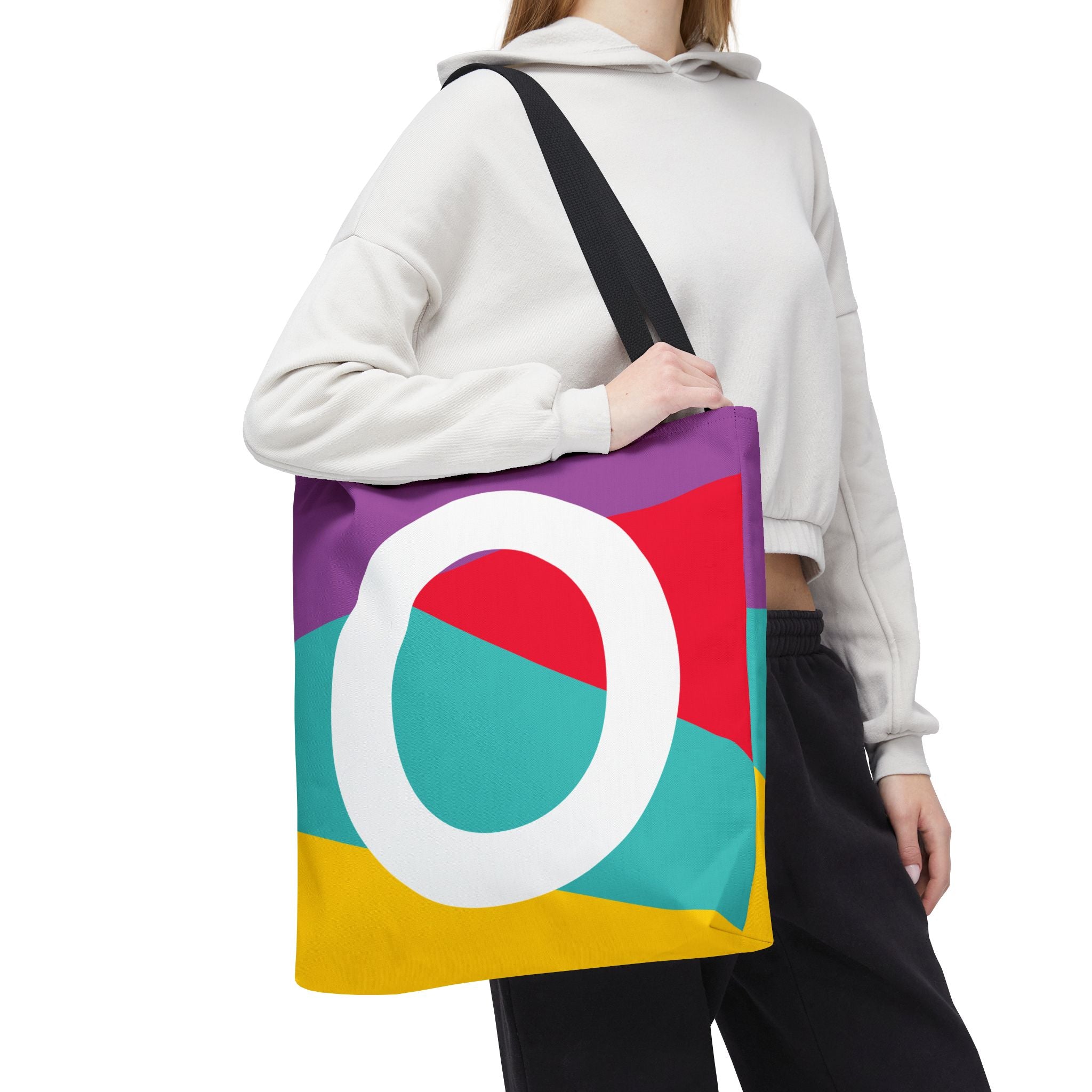 Monogram 'O' Colorblock Tote Bag — Personalized Initial O Shoulder Tote
