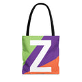 Monogram 'Z' Colorblock Tote Bag — Personalized Initial Z Shoulder Tote