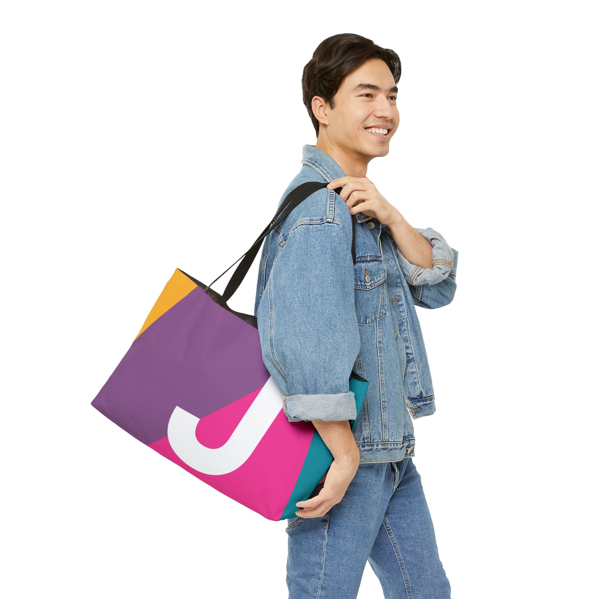 Personalized 'J' Colorblock Tote Bag — Monogram Weekender Tote