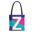 Monogram 'Z' Colorblock Tote Bag — Personalized Initial Z Shoulder Tote