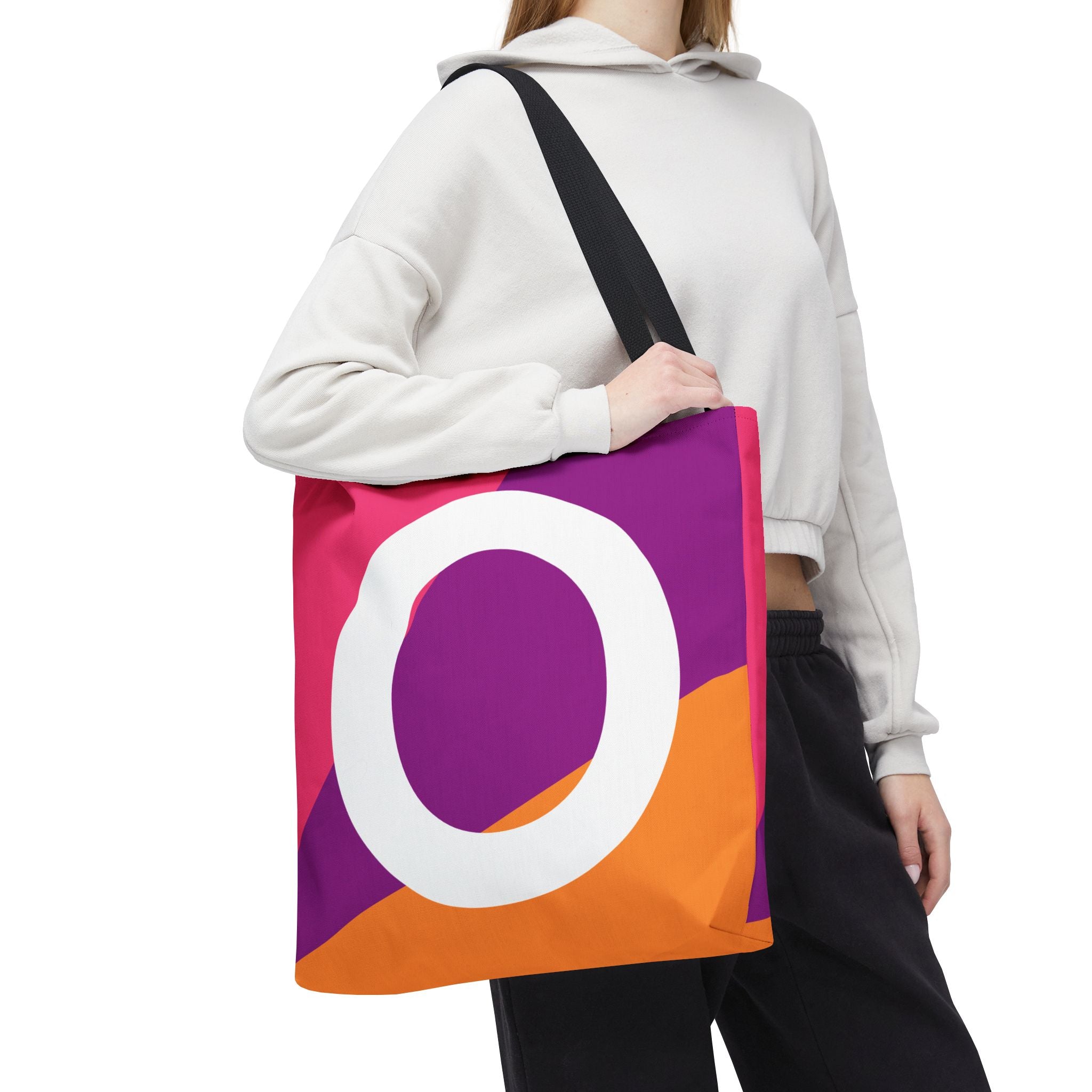 Monogram 'O' Colorblock Tote Bag — Personalized Initial O Shoulder Tote