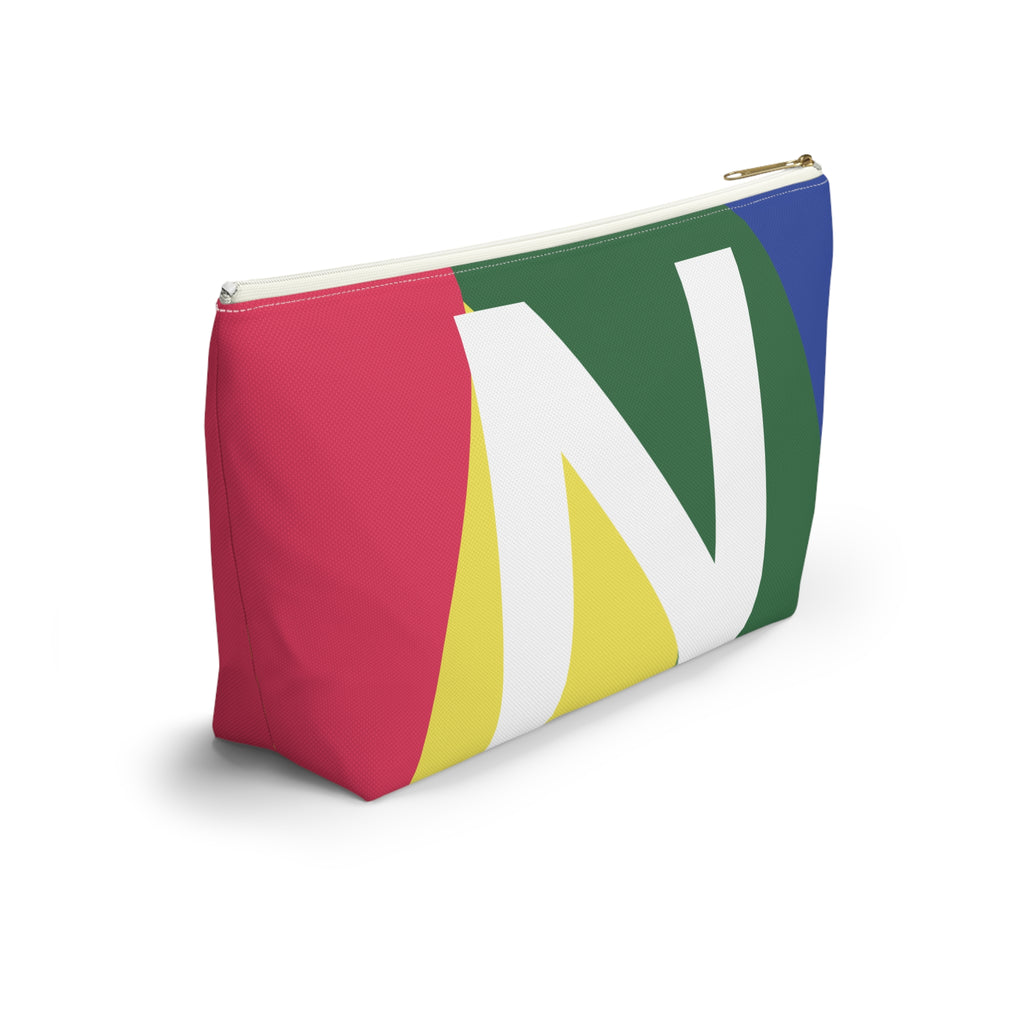 Initials Colorblock Accessory Pouch — Monogram N T-Bottom Cosmetic Bag