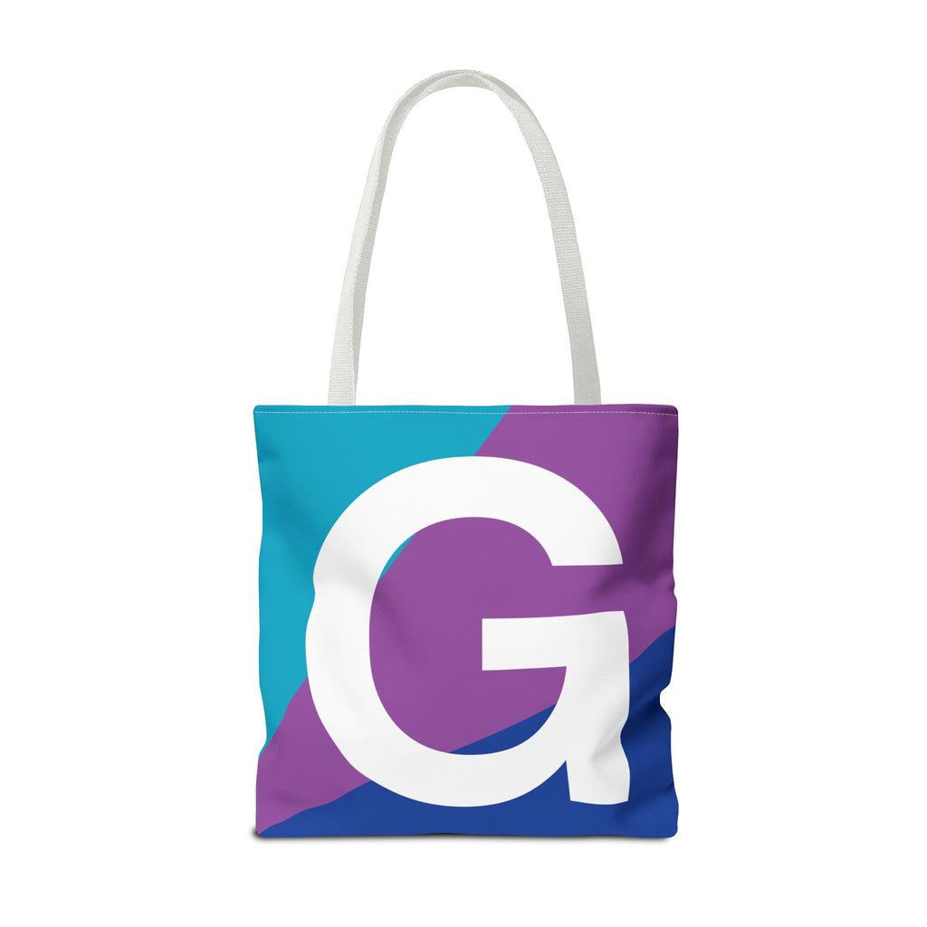 Monogram 'G' Colorblock Tote Bag — Personalized Initial G Shoulder Tote