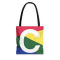 Monogram 'C' Colorblock Tote Bag — Personalized Initial C Shoulder Tote
