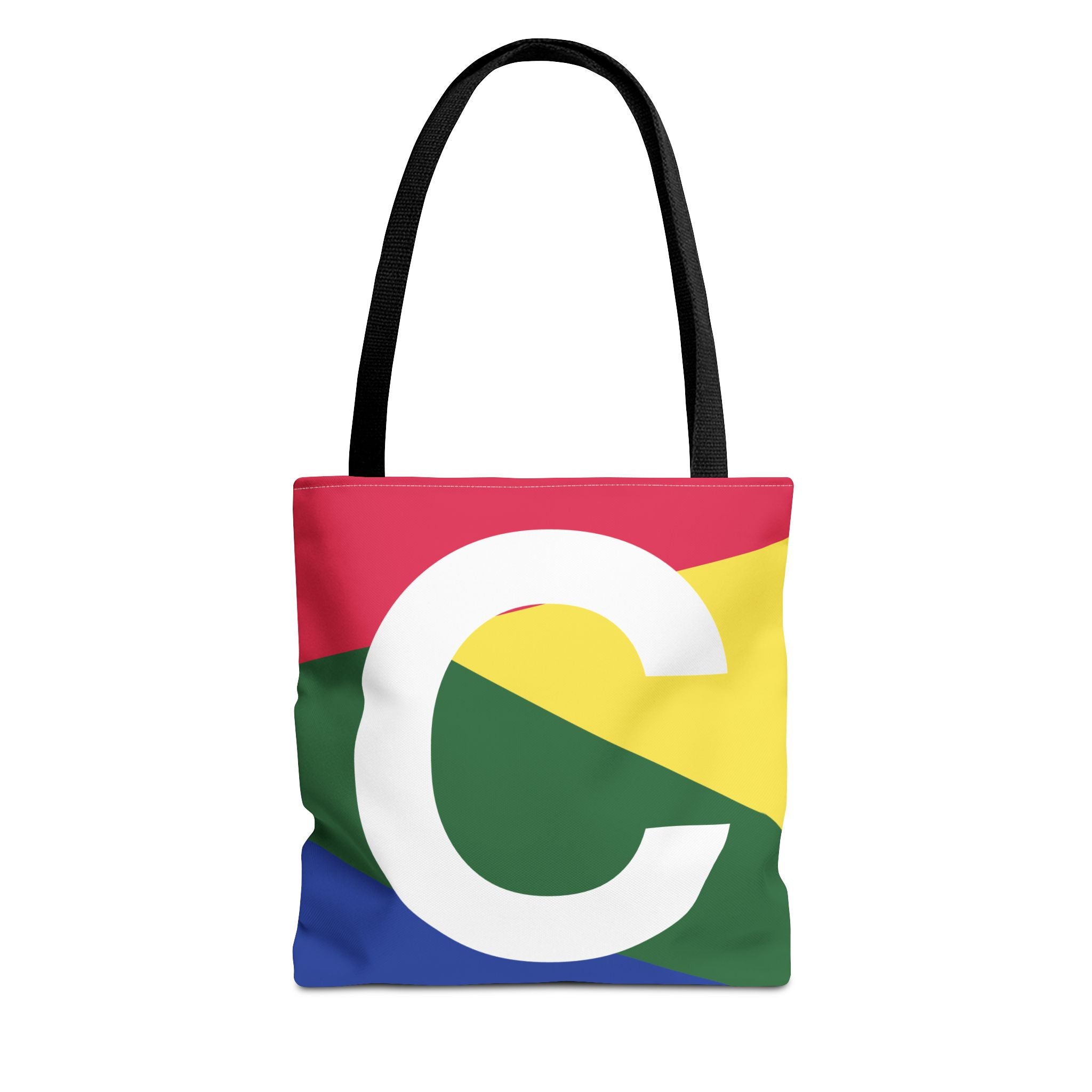 Monogram 'C' Colorblock Tote Bag — Personalized Initial C Shoulder Tote