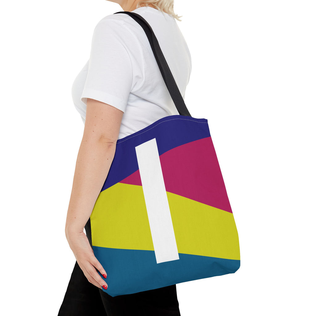 Monogram 'I' Colorblock Tote Bag — Personalized Initial I Shoulder Tote