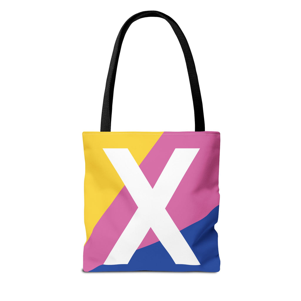 Monogram 'X' Colorblock Tote Bag — Personalized Initial X Shoulder Tote