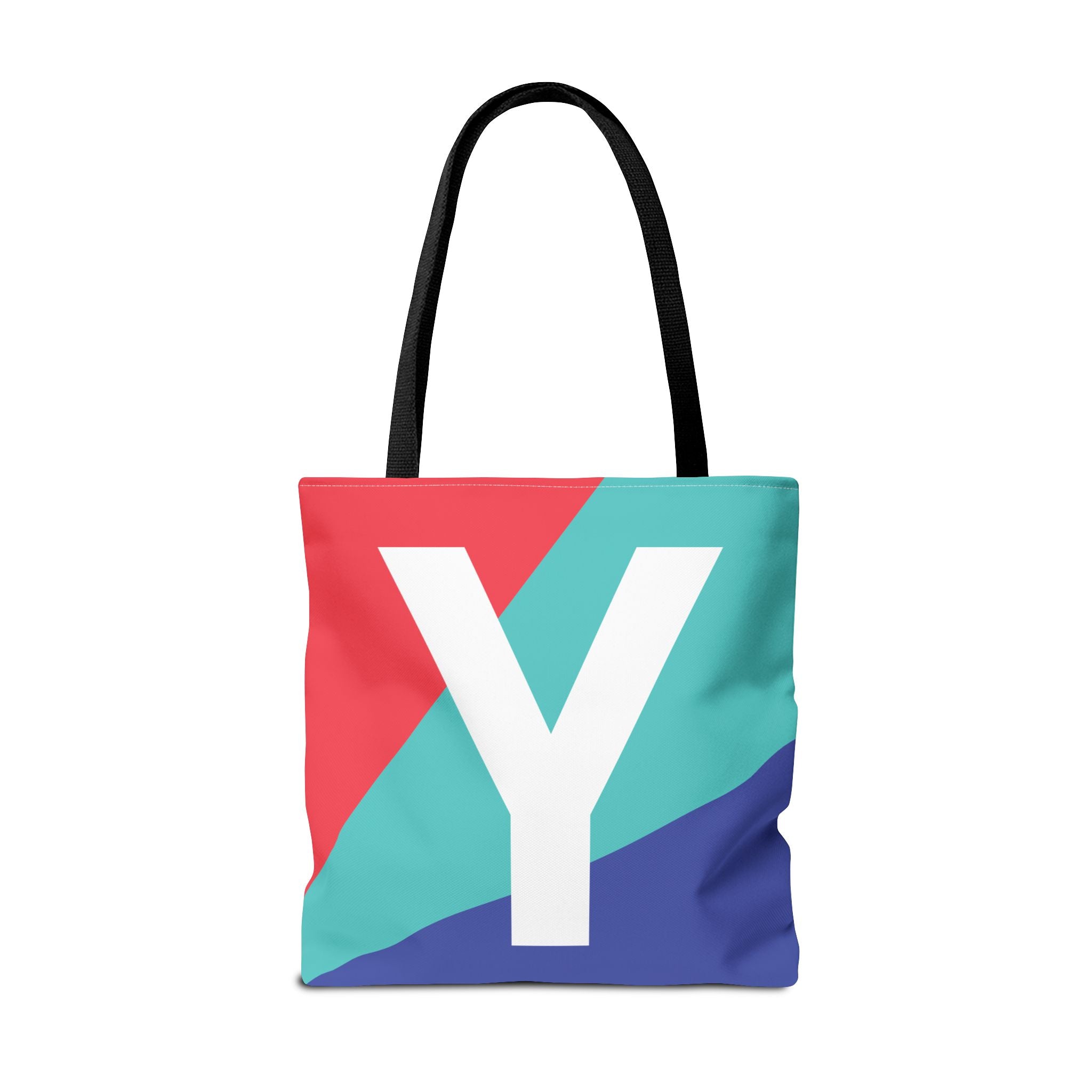 Monogram 'Y' Colorblock Tote Bag — Personalized Initial Y Shoulder Tote