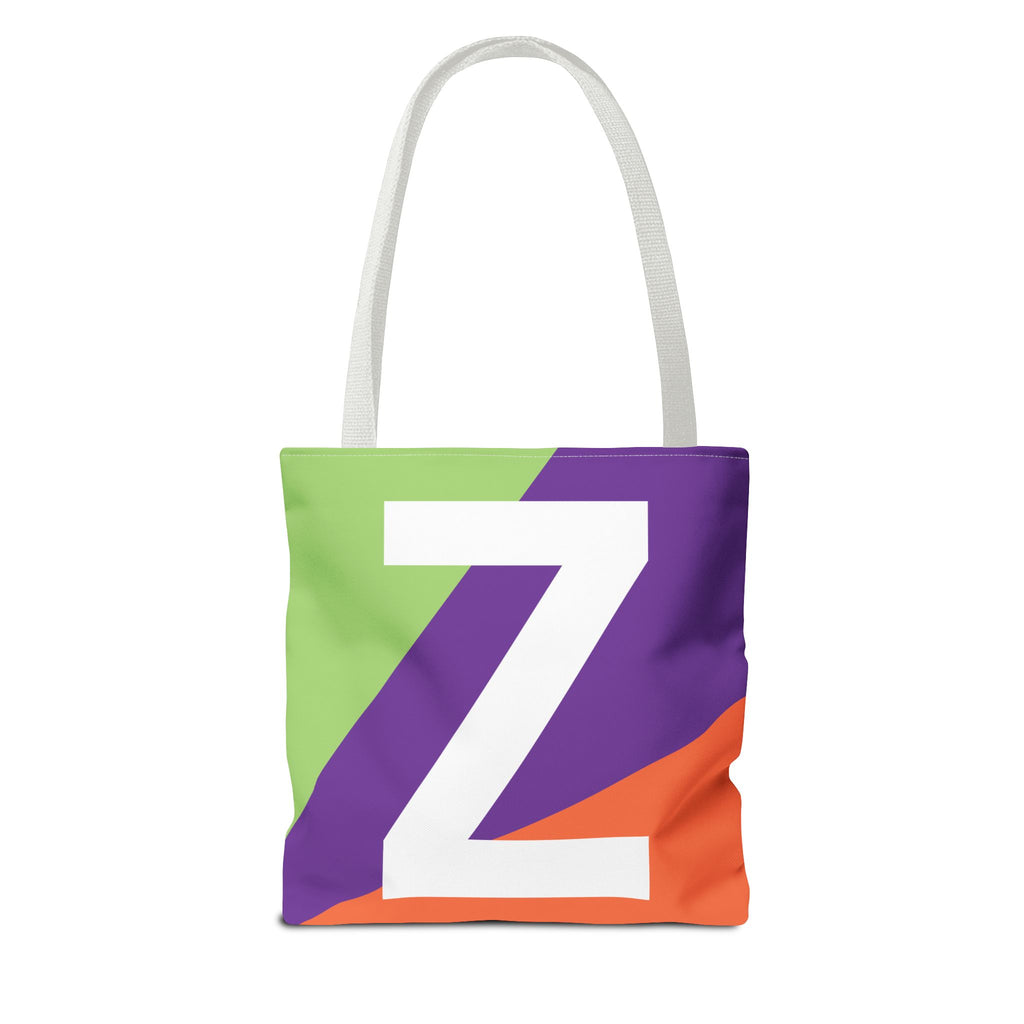 Monogram 'Z' Colorblock Tote Bag — Personalized Initial Z Shoulder Tote