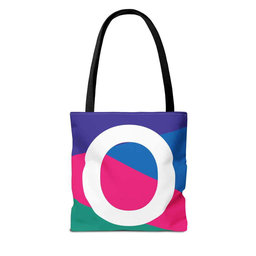 Monogram 'O' Colorblock Tote Bag — Personalized Initial O Shoulder Tote