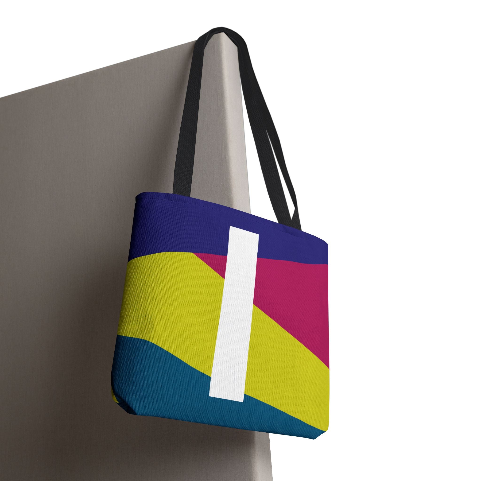 Monogram 'I' Colorblock Tote Bag — Personalized Initial I Shoulder Tote