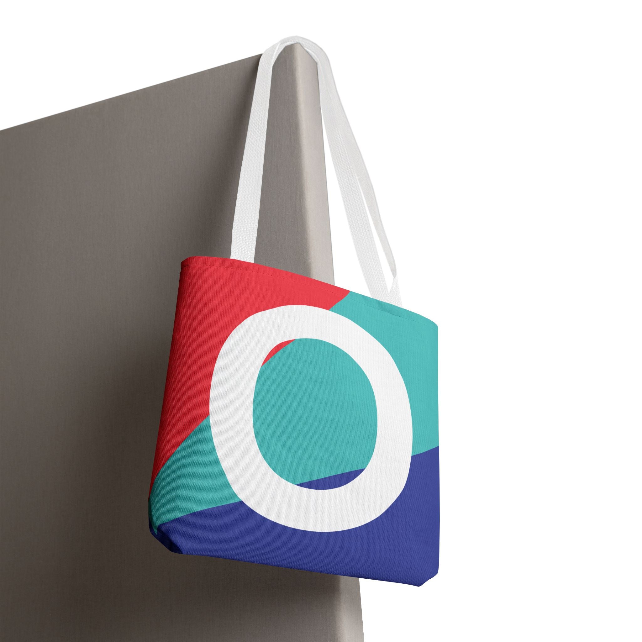 Monogram 'O' Colorblock Tote Bag — Personalized Initial O Shoulder Tote