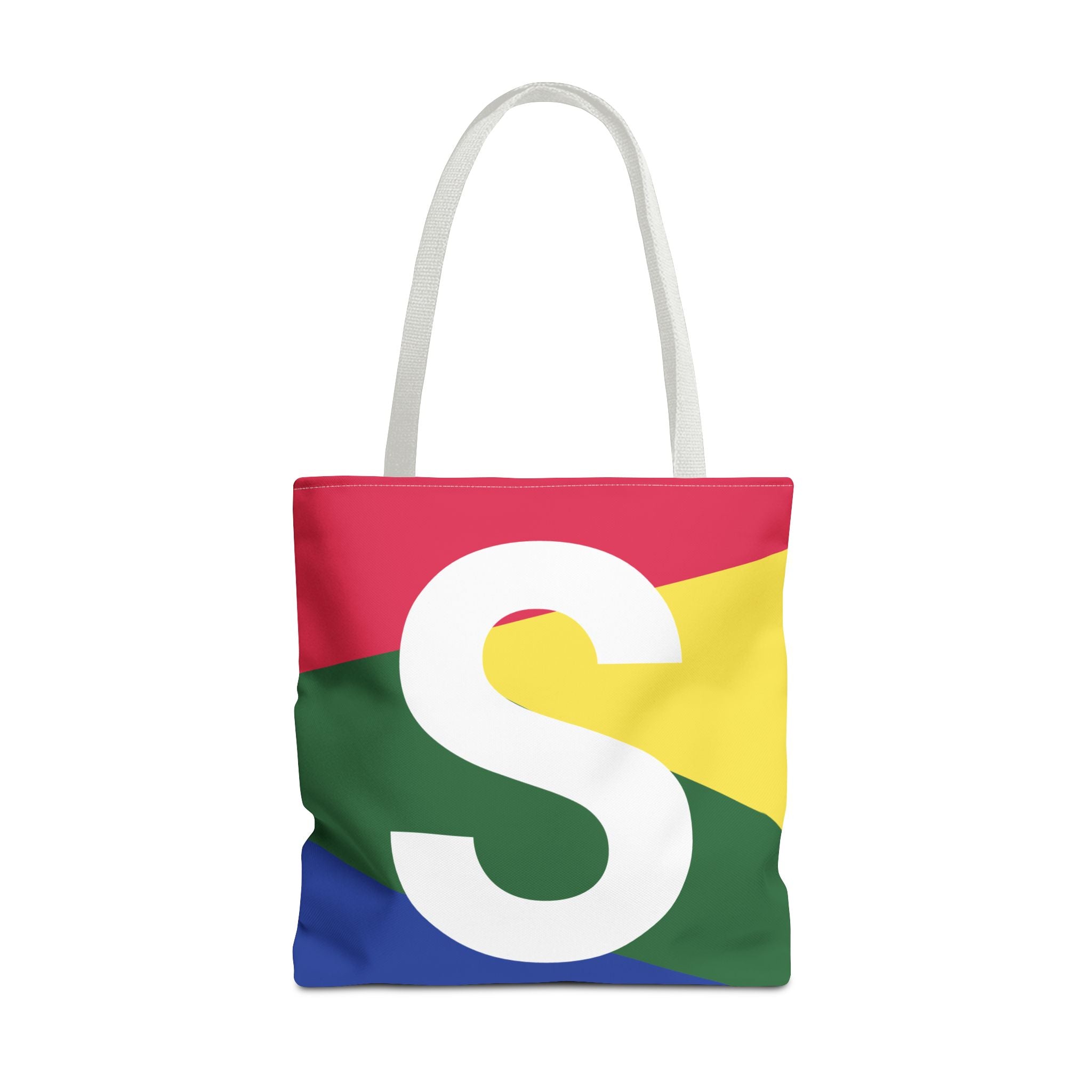 Monogram 'S' Colorblock Tote Bag — Personalized Initial S Shoulder Tote
