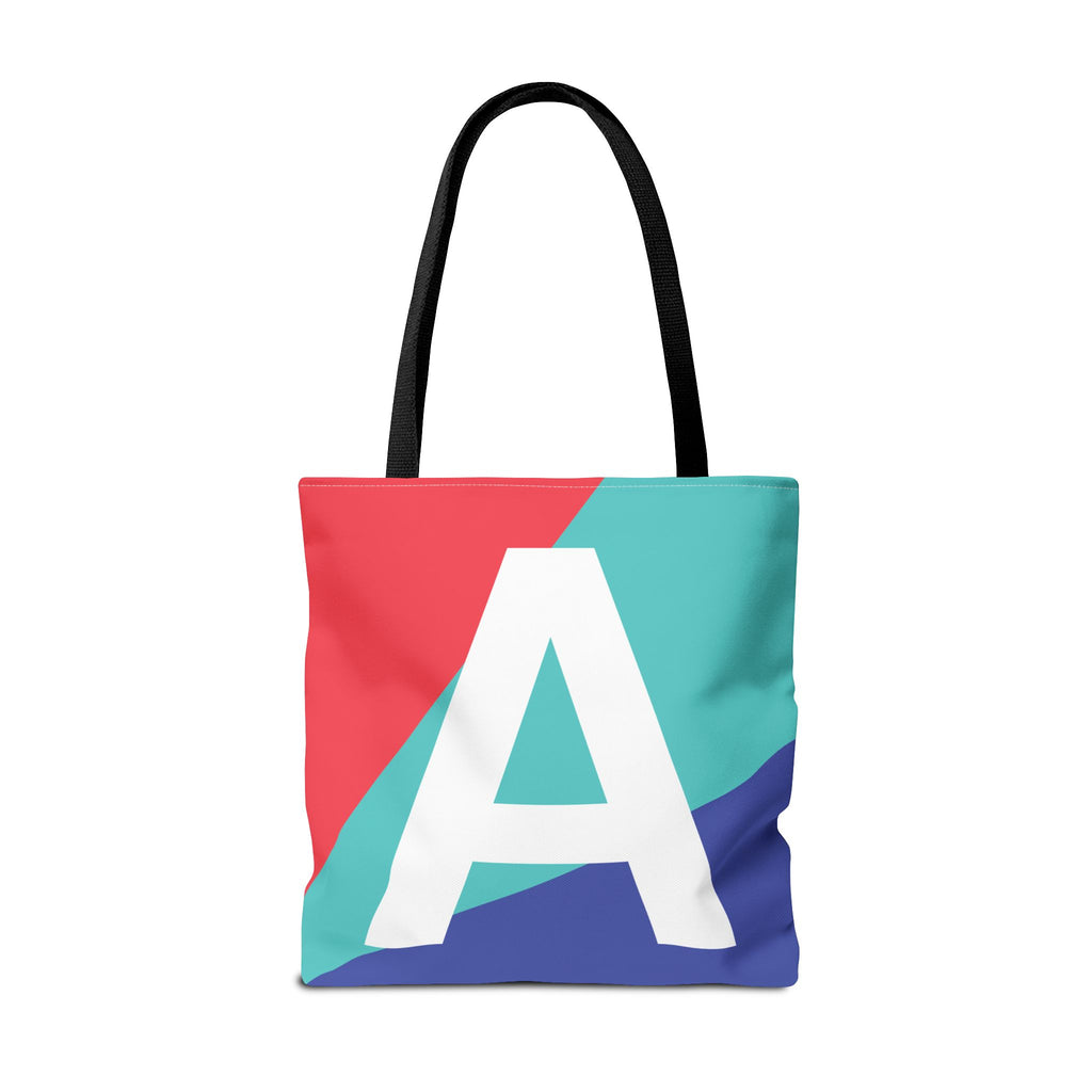 Monogram 'A' Colorblock Tote Bag — Personalized Initial A Shoulder Tote