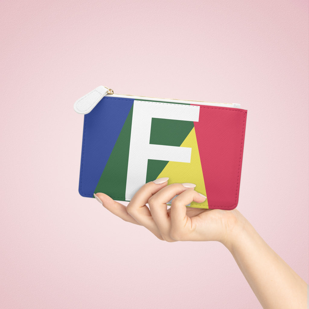 Initial E Mini Clutch — Colorblock Monogram Wristlet Wallet