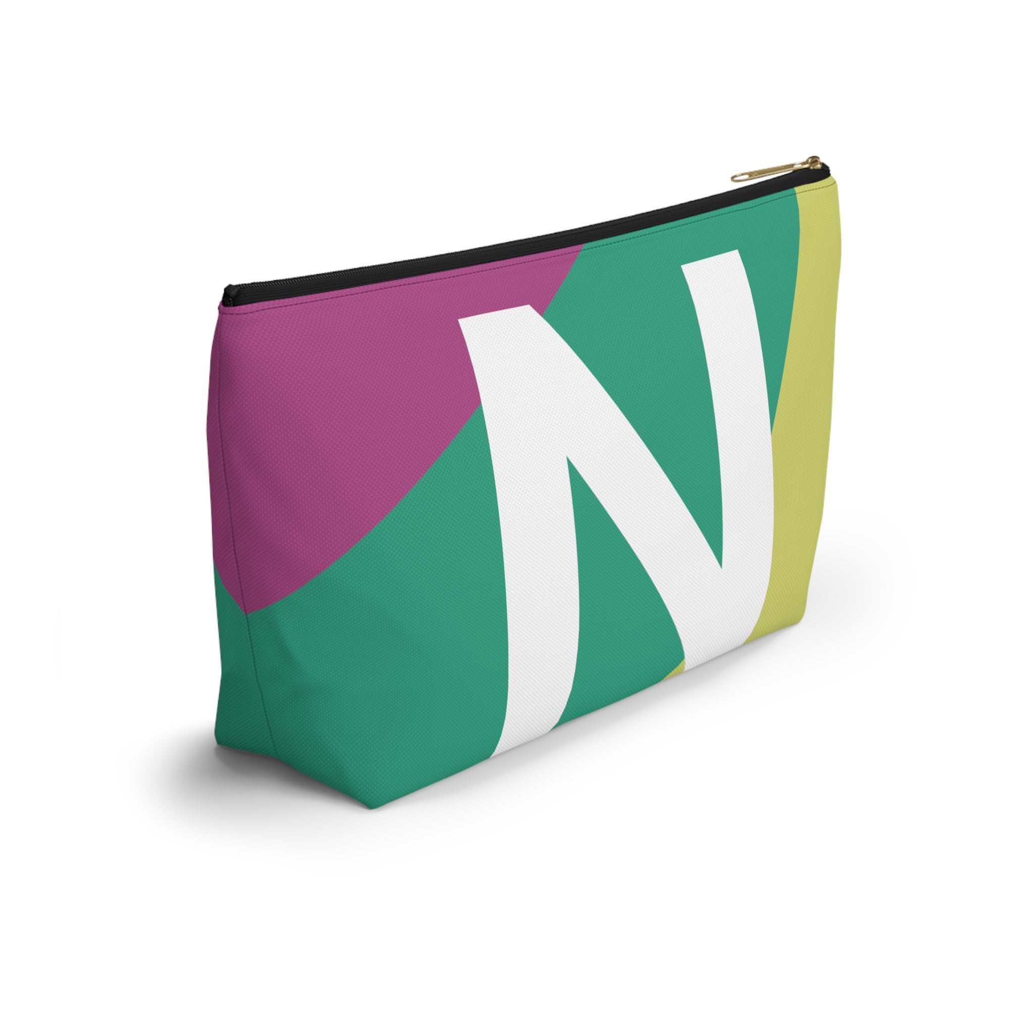Initials Colorblock Accessory Pouch — Monogram N T-Bottom Cosmetic Bag