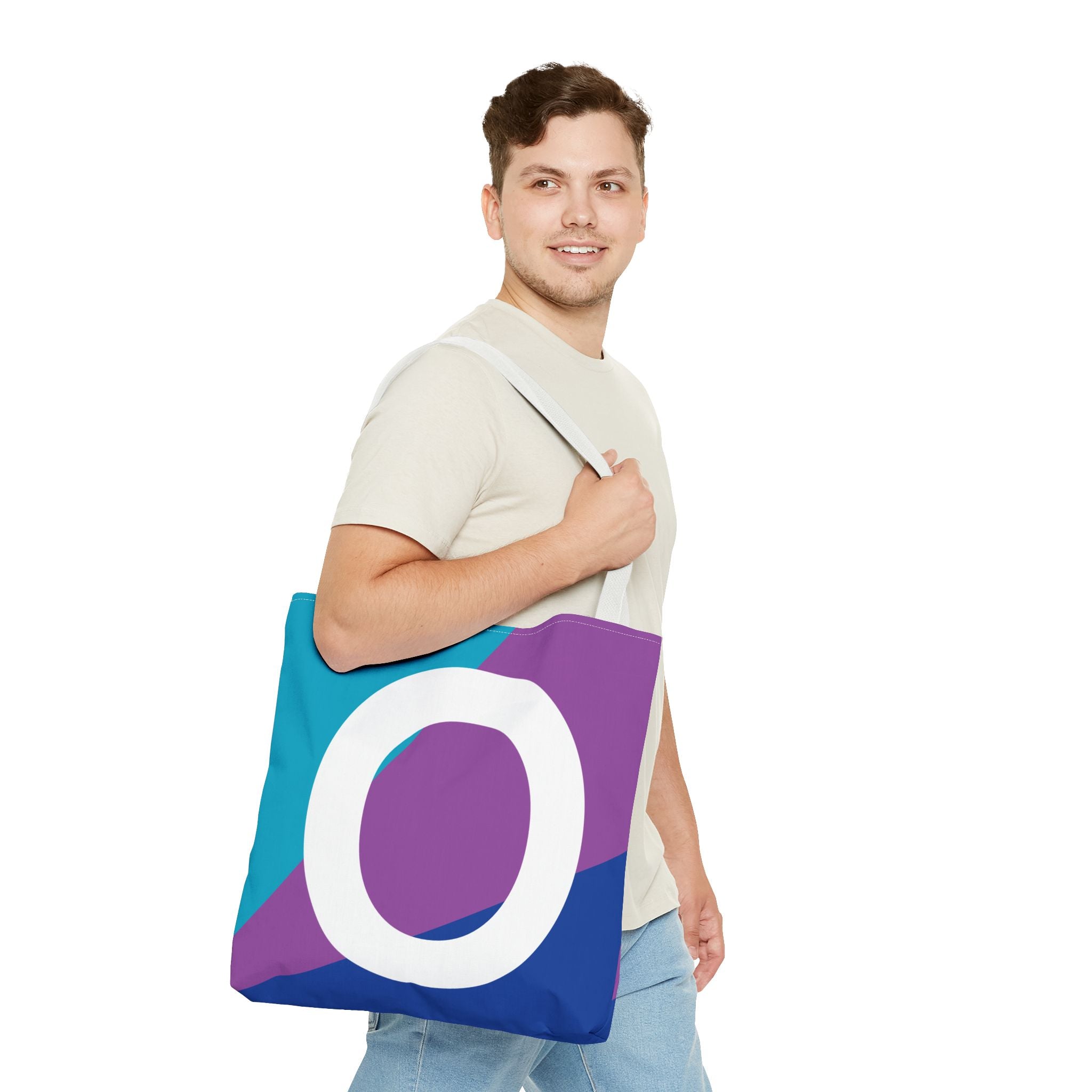 Monogram 'O' Colorblock Tote Bag — Personalized Initial O Shoulder Tote