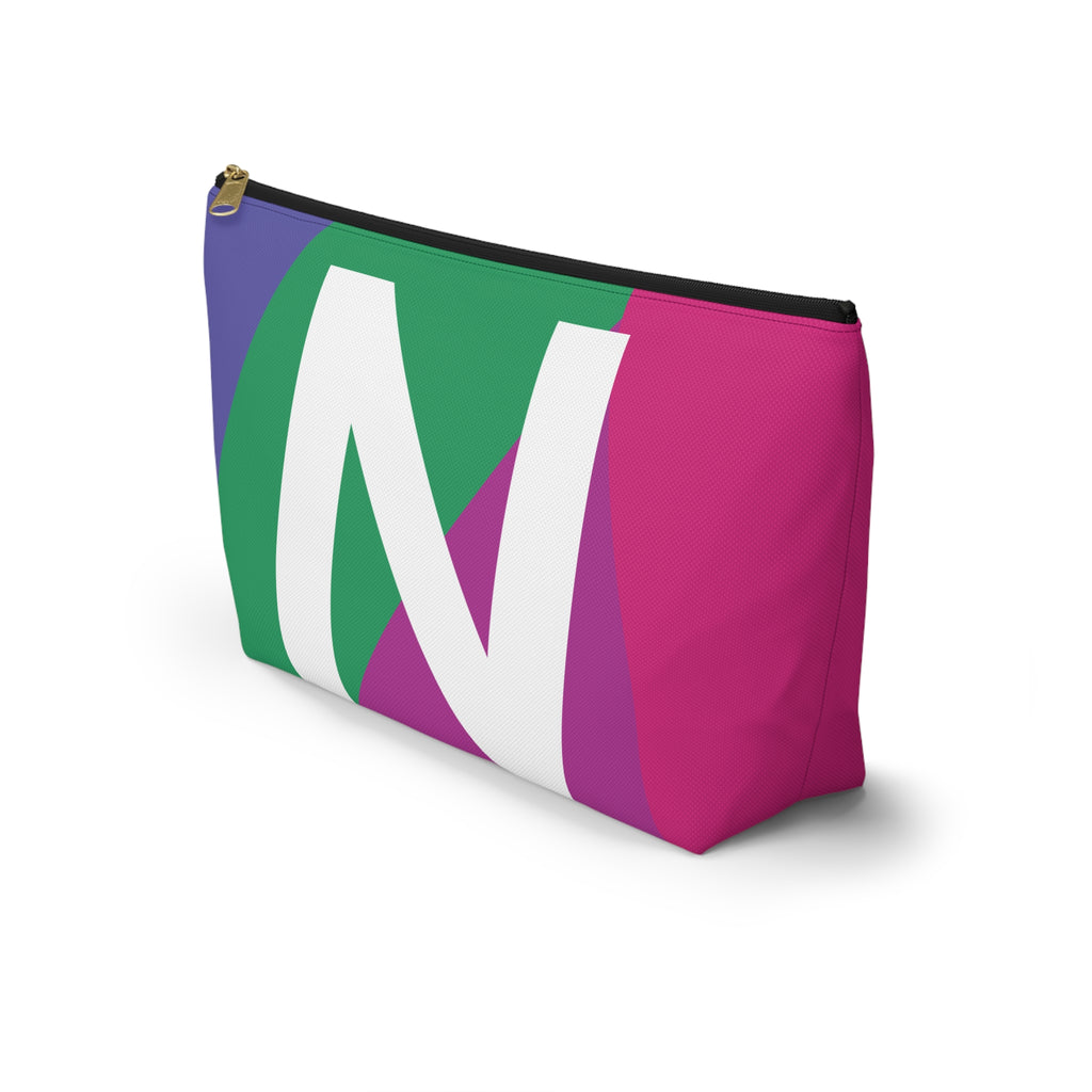 Initials Colorblock Accessory Pouch — Monogram N T-Bottom Cosmetic Bag