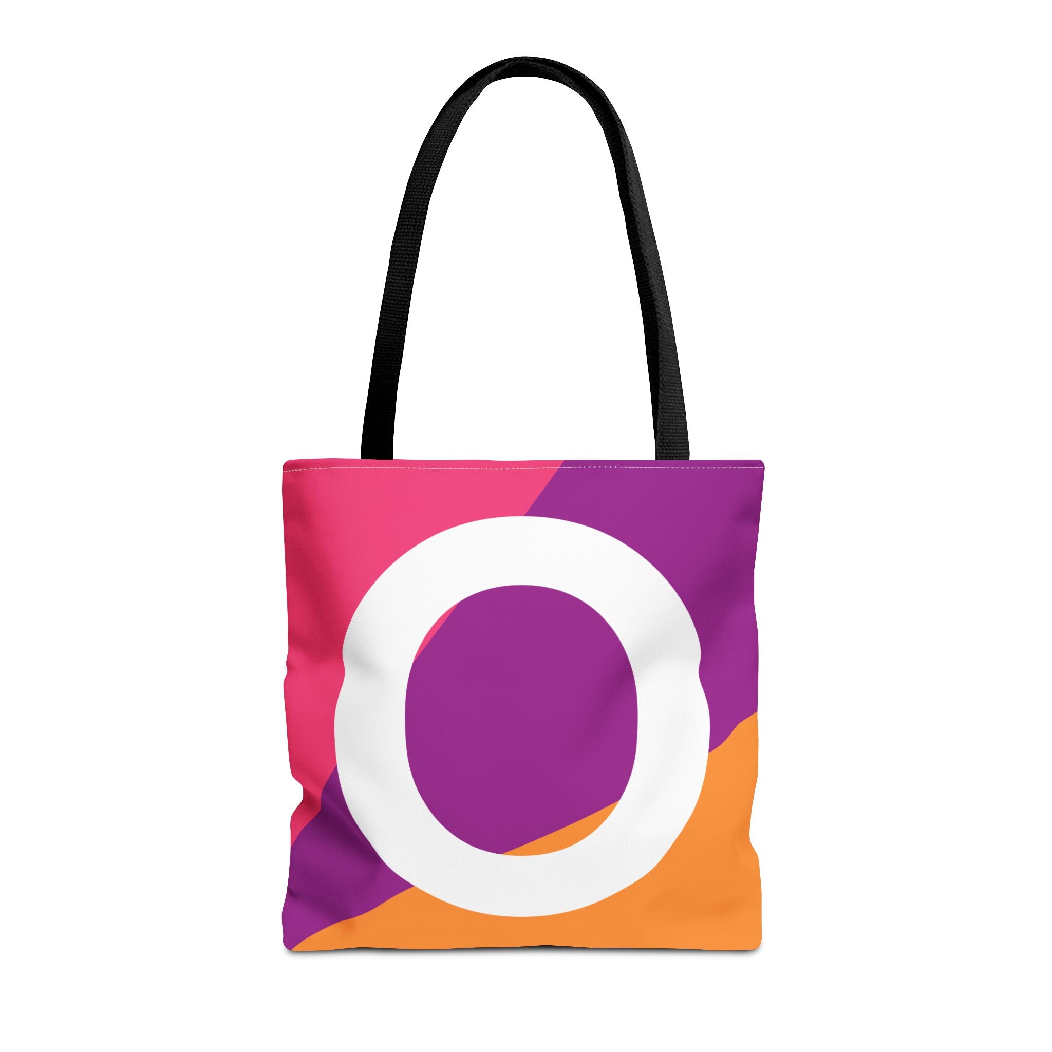 Monogram 'O' Colorblock Tote Bag — Personalized Initial O Shoulder Tote