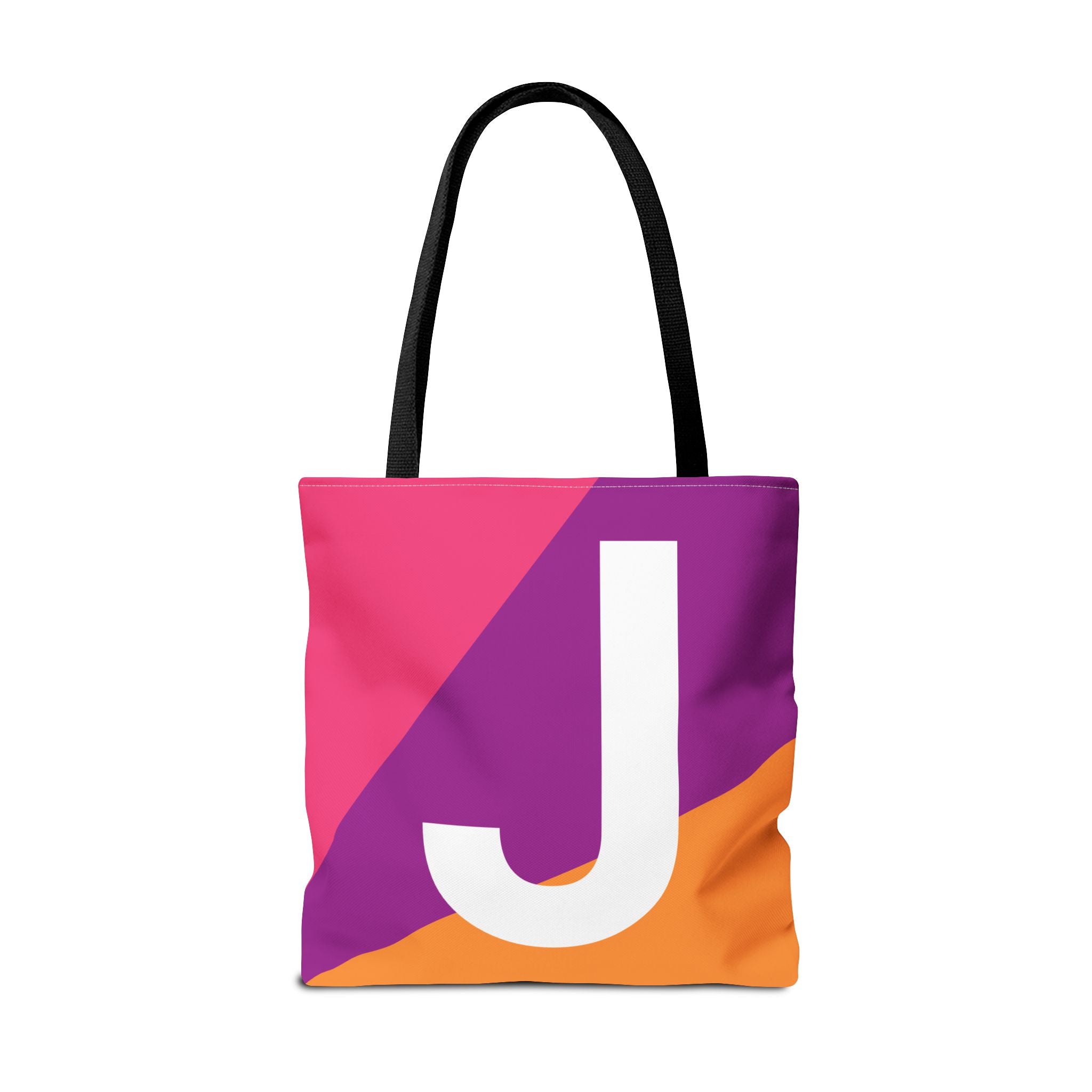Monogram 'J' Colorblock Tote Bag — Personalized Initial J Shoulder Tote