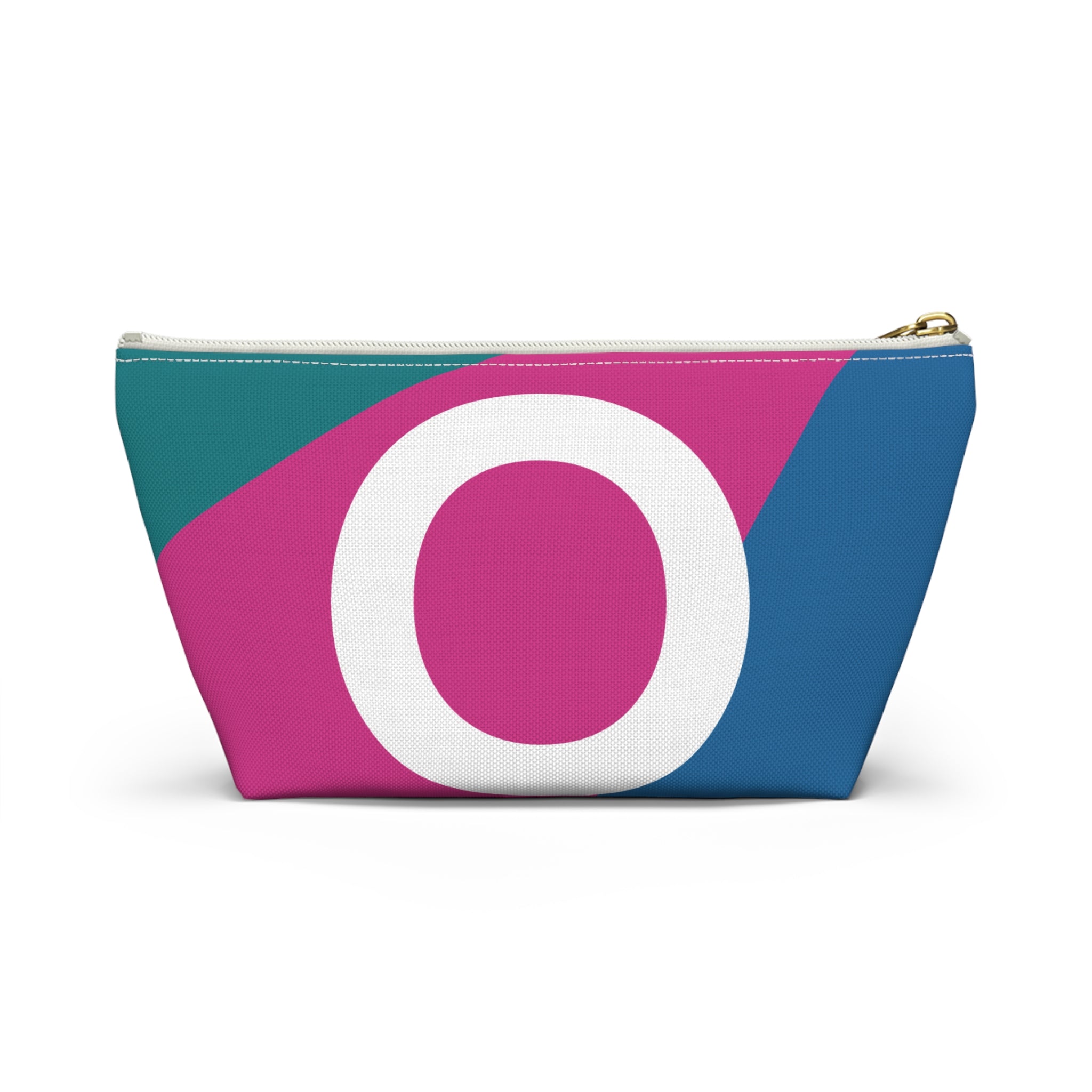 Initials Colorblock Accessory Pouch — Monogram O T-Bottom Cosmetic Bag