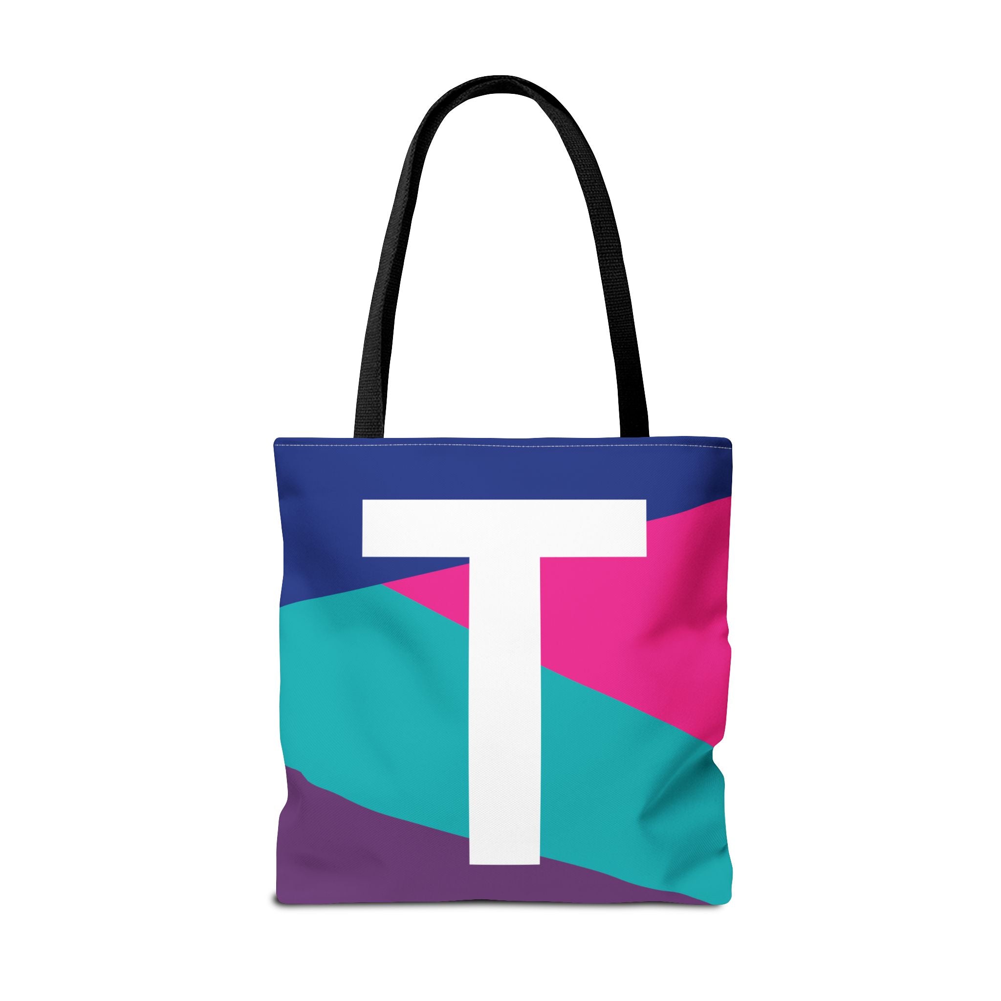 Monogram 'T' Colorblock Tote Bag — Personalized Initial T Shoulder Tote