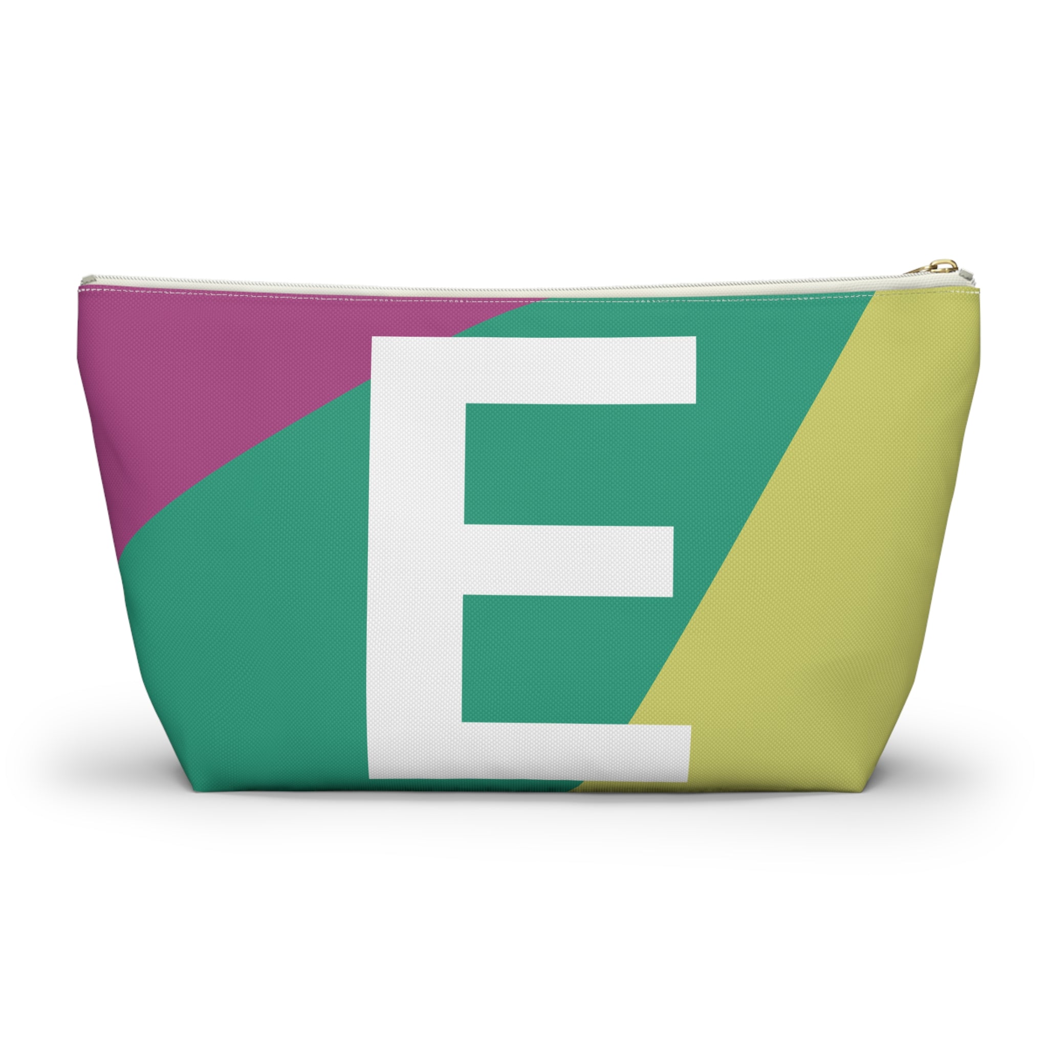 Initials Colorblock Accessory Pouch — Monogram E T-Bottom Cosmetic Bag