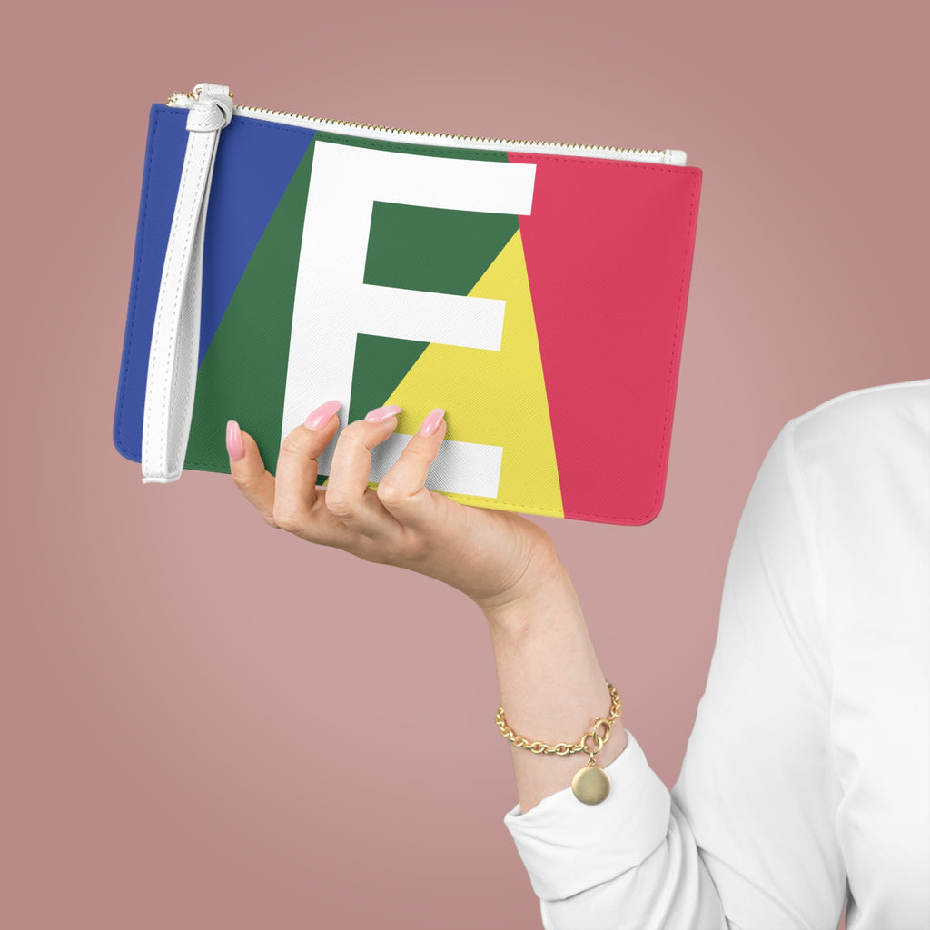 Monogram 'E' Colorblock Clutch Bag — Bold Geometric Wristlet for Everyday & Gifts