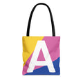 Monogram 'A' Colorblock Tote Bag — Personalized Initial A Shoulder Tote