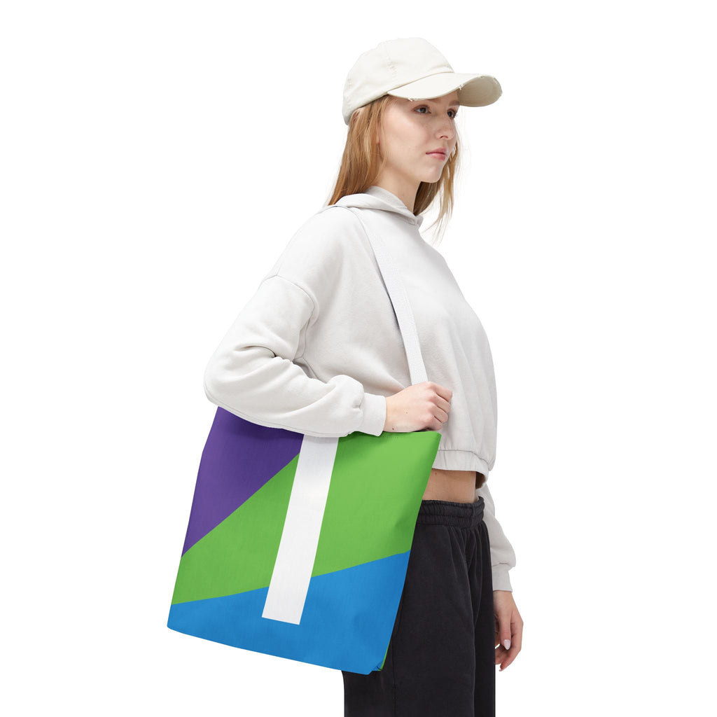 Monogram 'I' Colorblock Tote Bag — Personalized Initial I Shoulder Tote