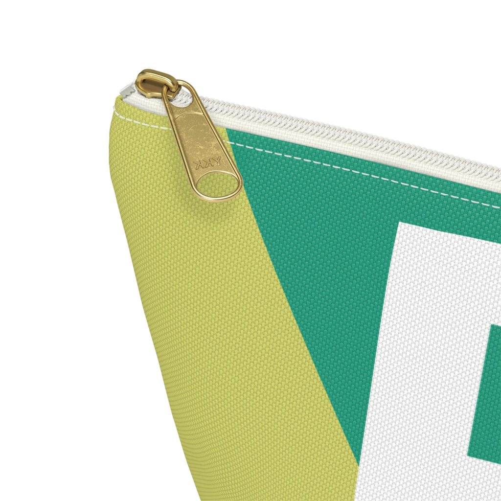 Initials Colorblock Accessory Pouch — Monogram R T-Bottom Cosmetic Bag