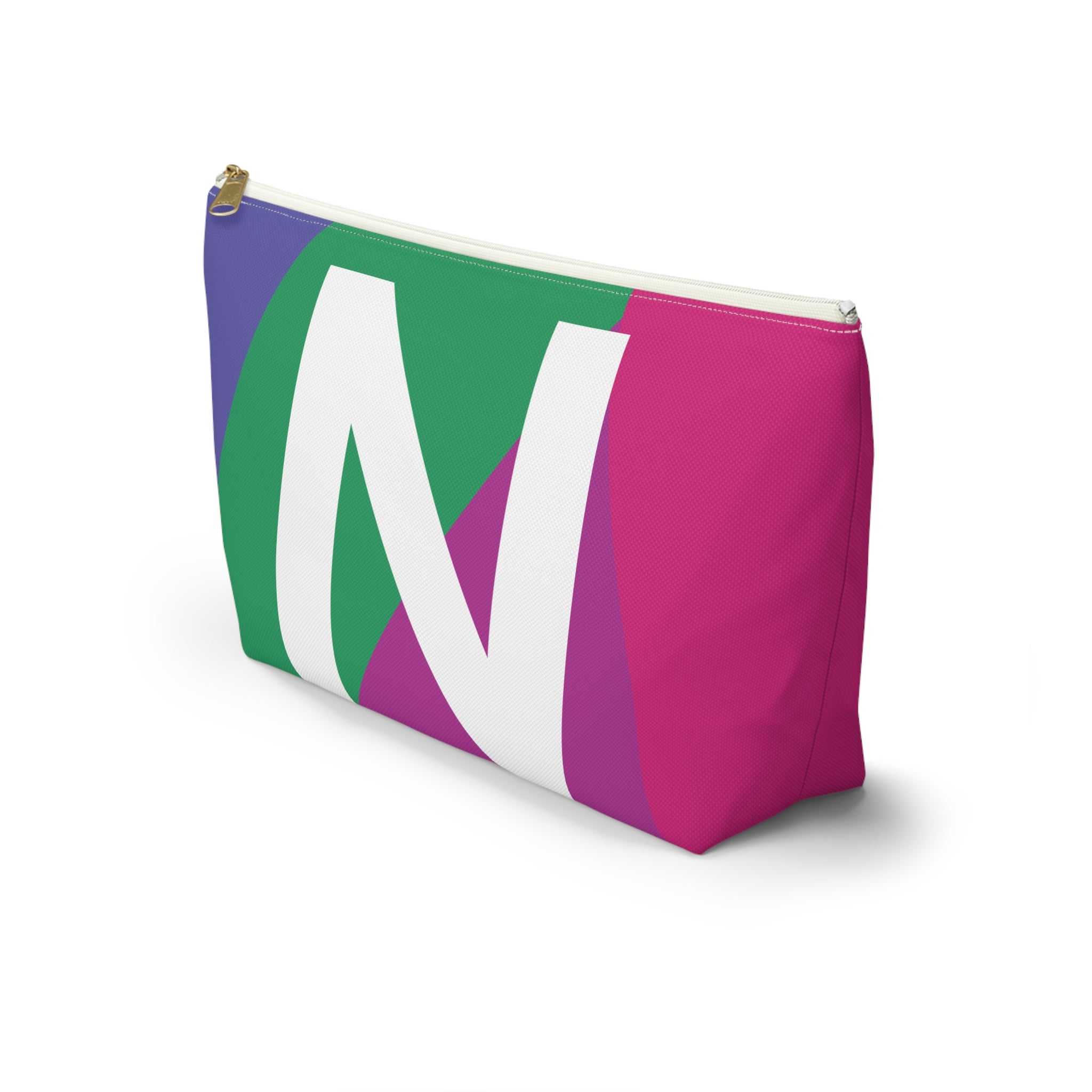 Initials Colorblock Accessory Pouch — Monogram N T-Bottom Cosmetic Bag