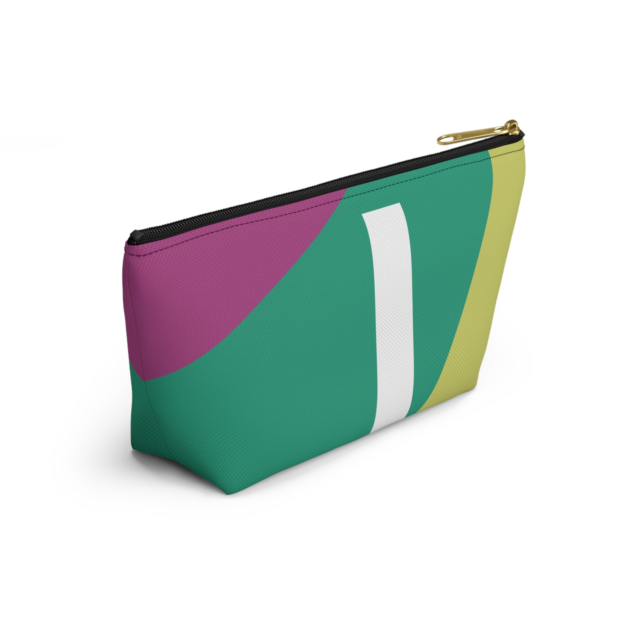 Initials Colorblock Accessory Pouch — Monogram I T-Bottom Cosmetic Bag