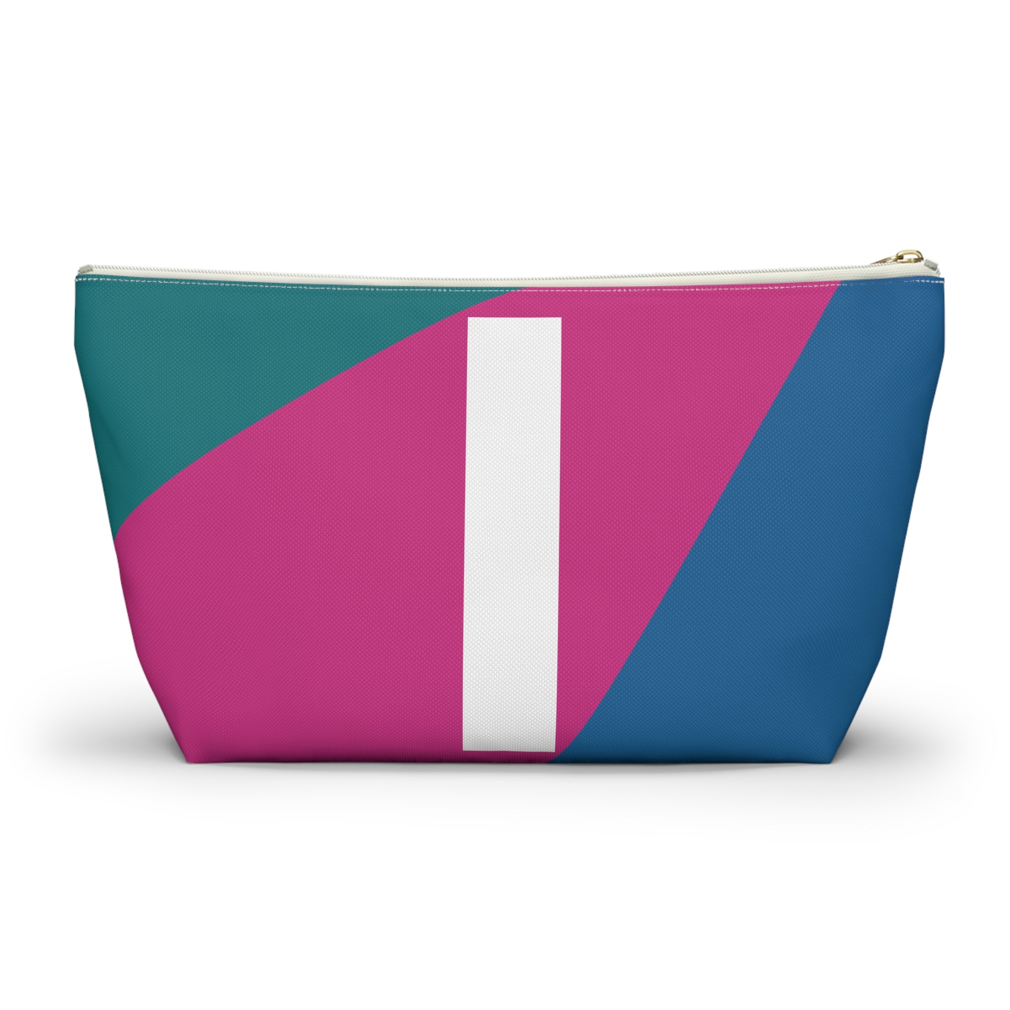 Initials Colorblock Accessory Pouch — Monogram I T-Bottom Cosmetic Bag
