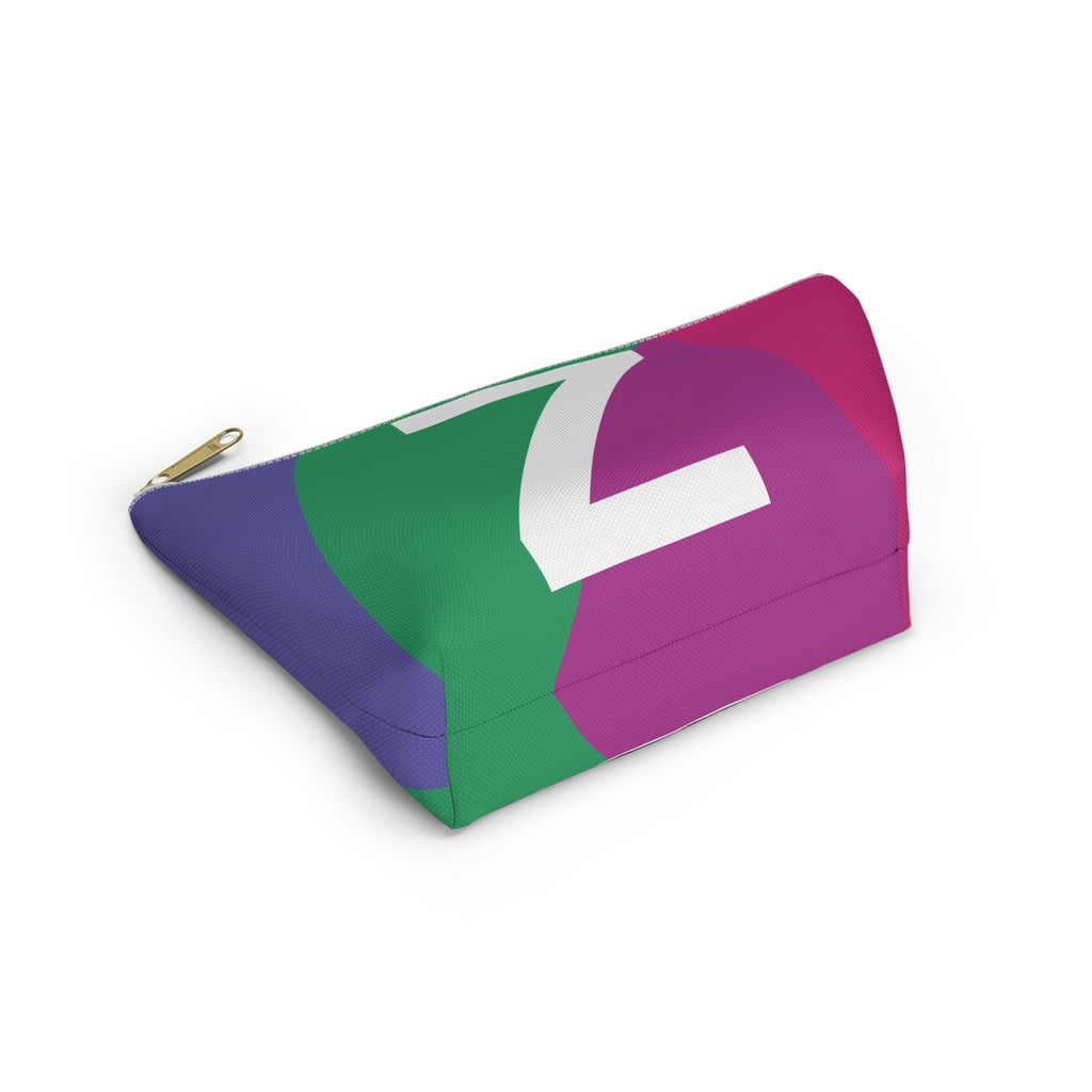 Initials Colorblock Accessory Pouch — Monogram Z T-Bottom Cosmetic Bag