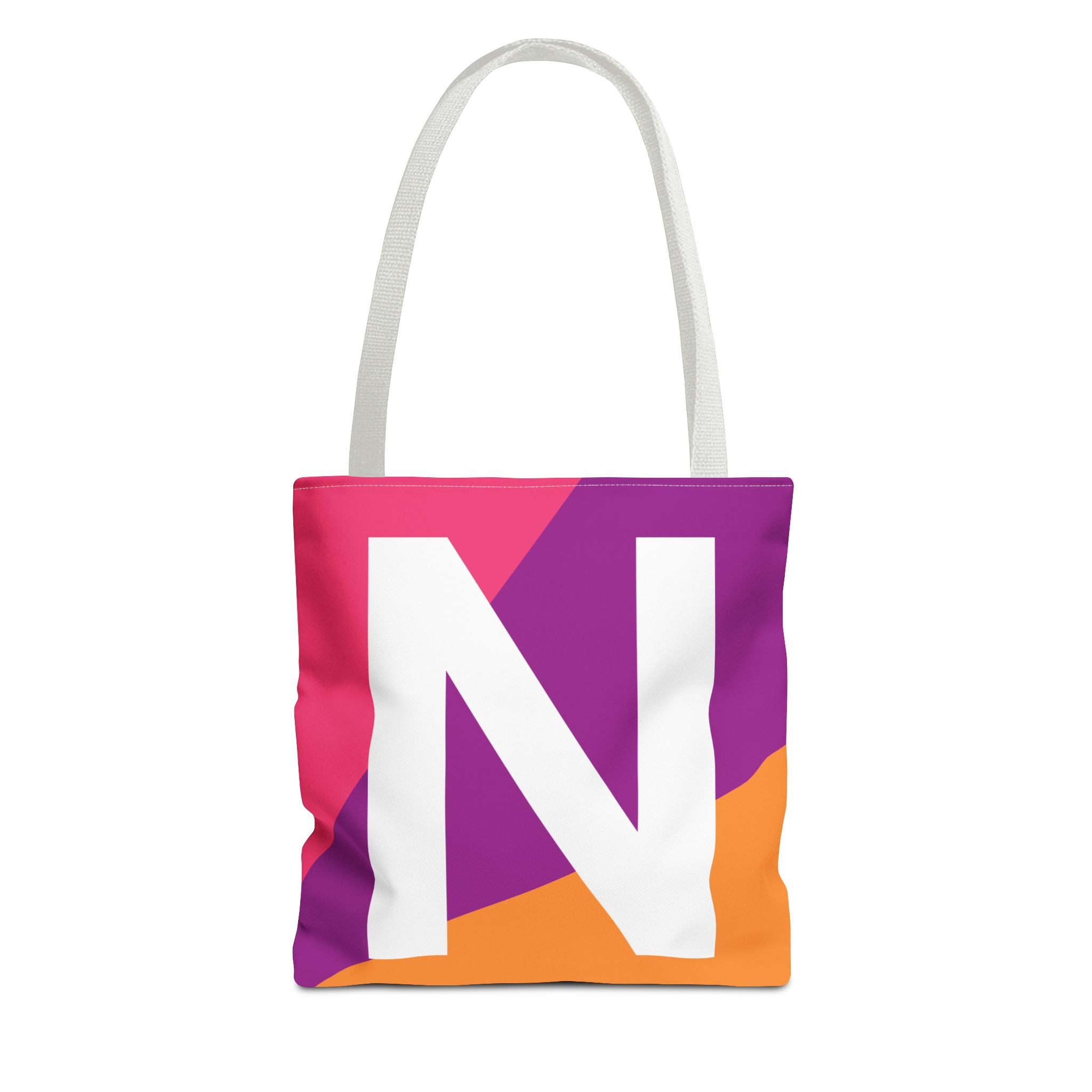 Monogram 'N' Colorblock Tote Bag — Personalized Initial N Shoulder Tote