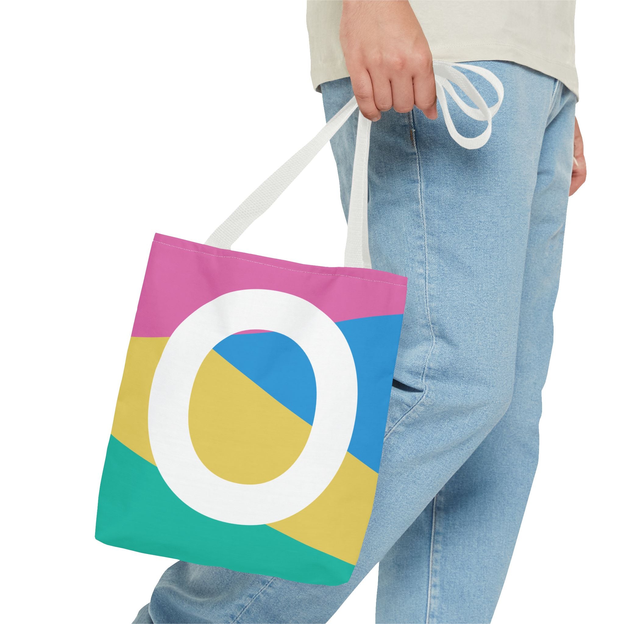 Monogram 'O' Colorblock Tote Bag — Personalized Initial O Shoulder Tote