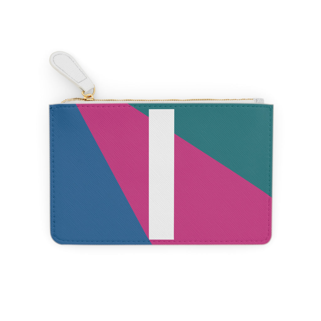 Initial I Mini Clutch — Colorblock Monogram Wristlet Wallet