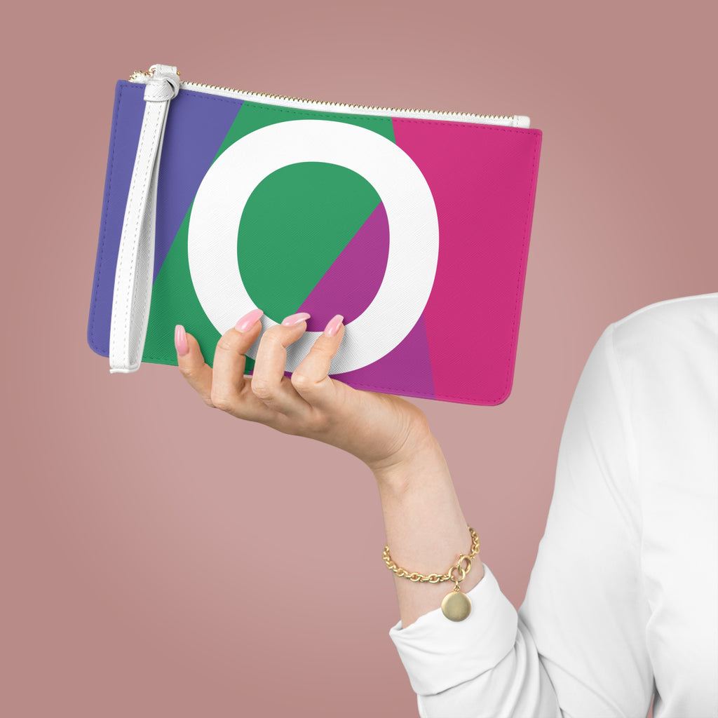 Monogram 'O' Colorblock Clutch Bag — Bold Geometric Wristlet for Everyday & Gifts