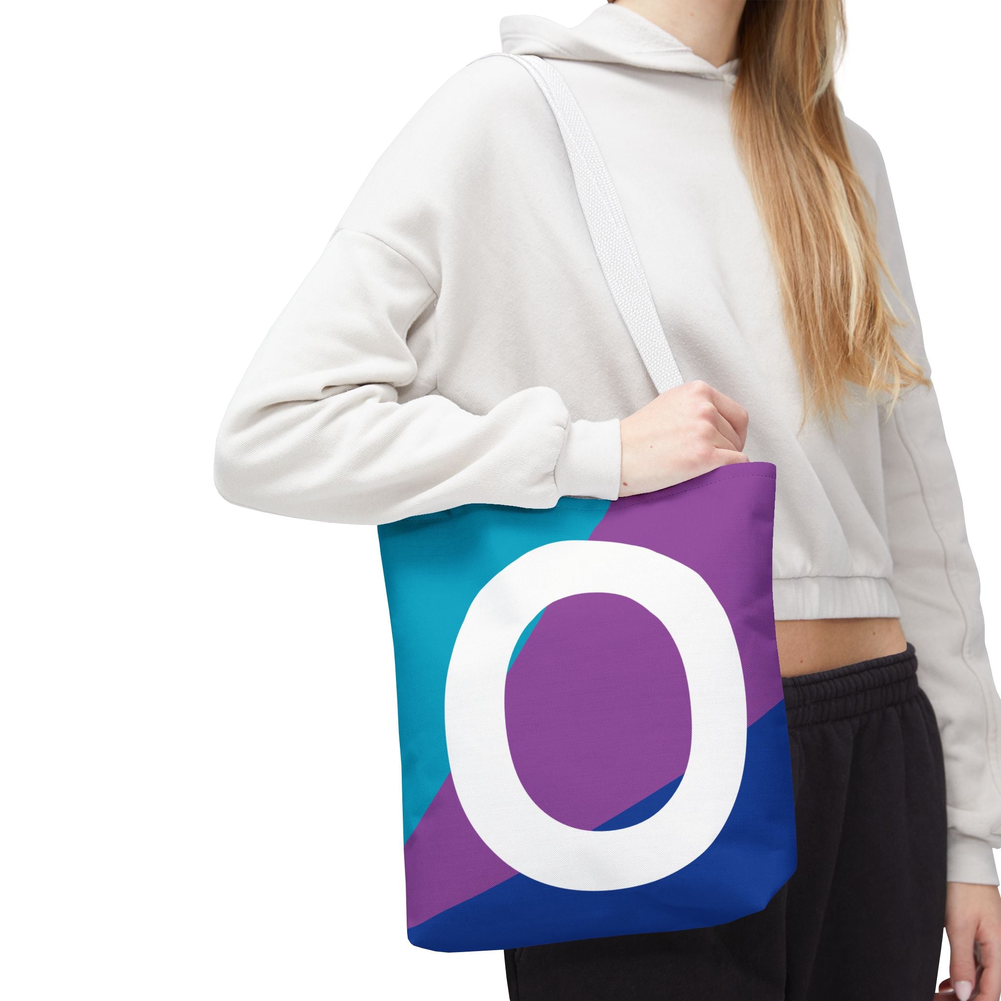 Monogram 'O' Colorblock Tote Bag — Personalized Initial O Shoulder Tote