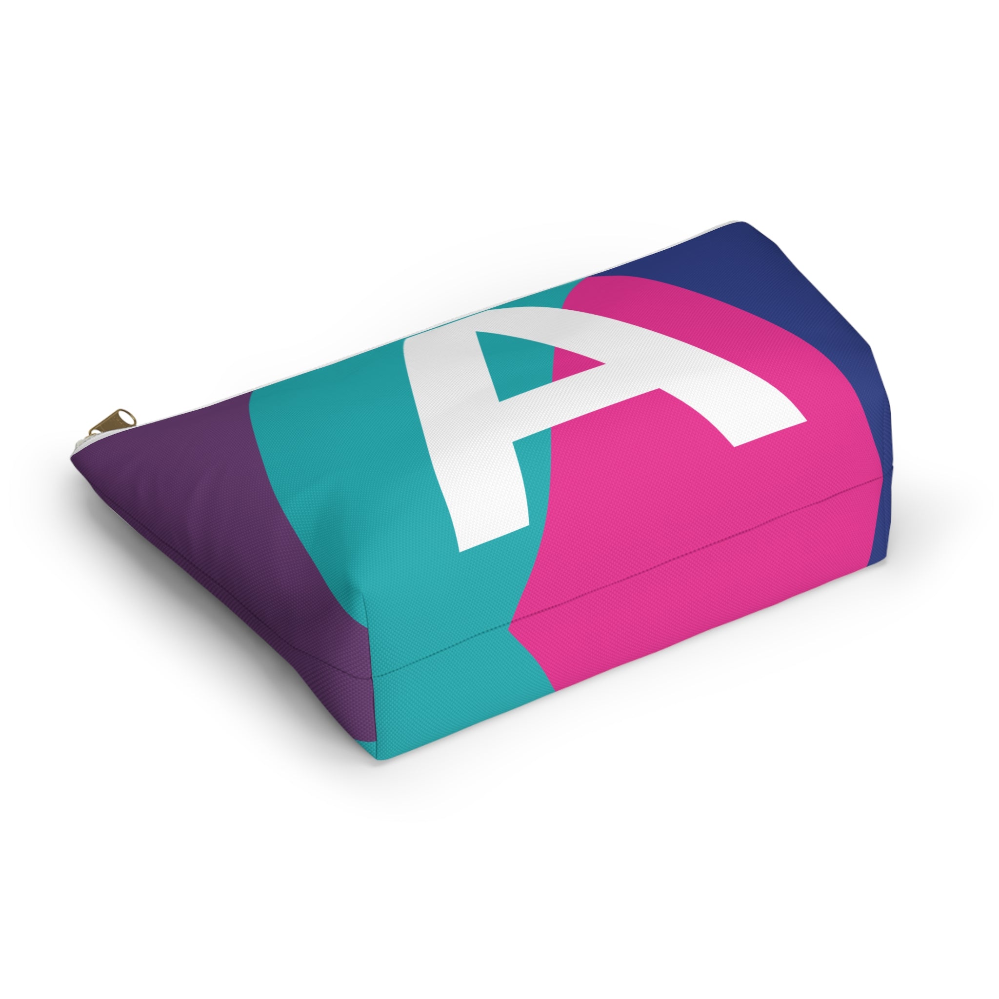 Initials Colorblock Accessory Pouch — Monogram A T-Bottom Cosmetic Bag