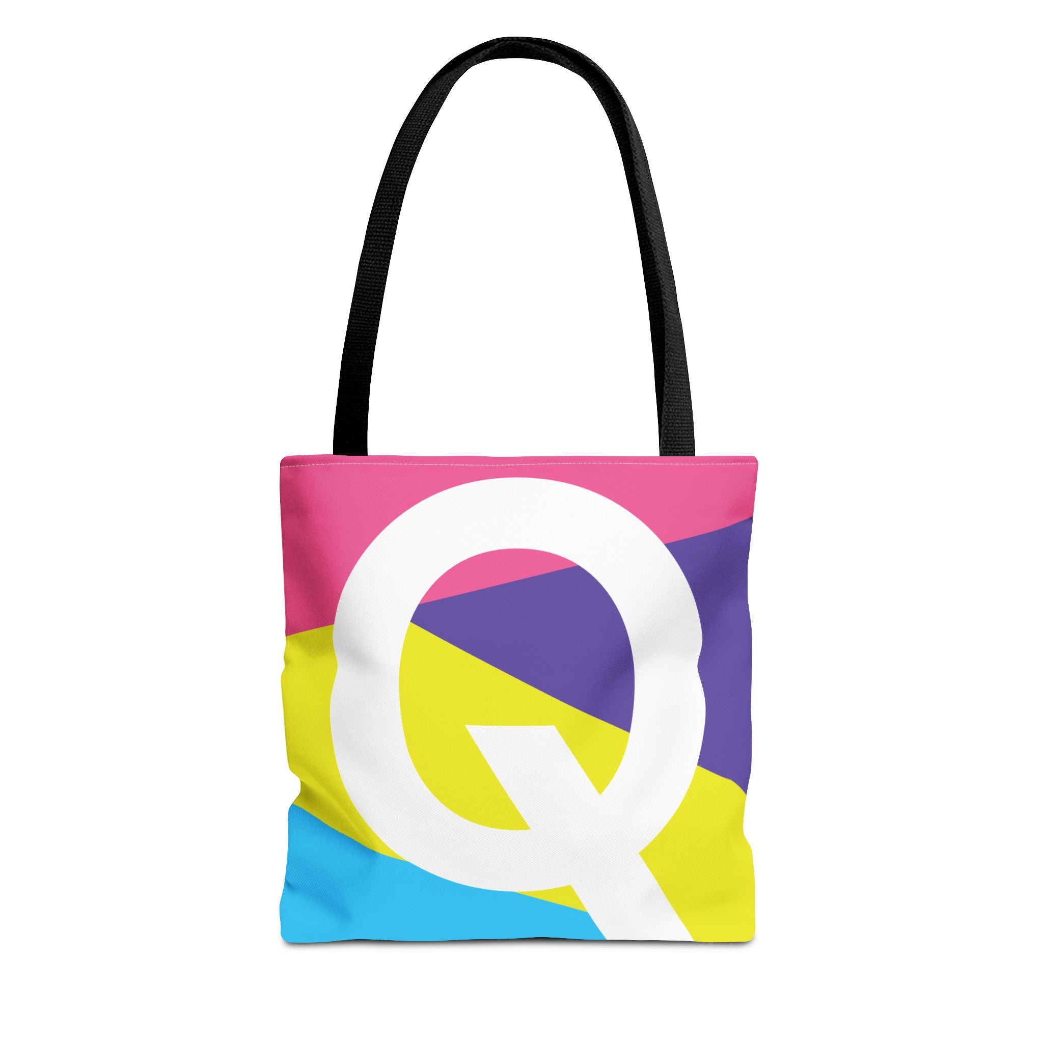 Monogram 'Q' Colorblock Tote Bag — Personalized Initial Q Shoulder Tote