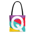 Monogram 'Q' Colorblock Tote Bag — Personalized Initial Q Shoulder Tote